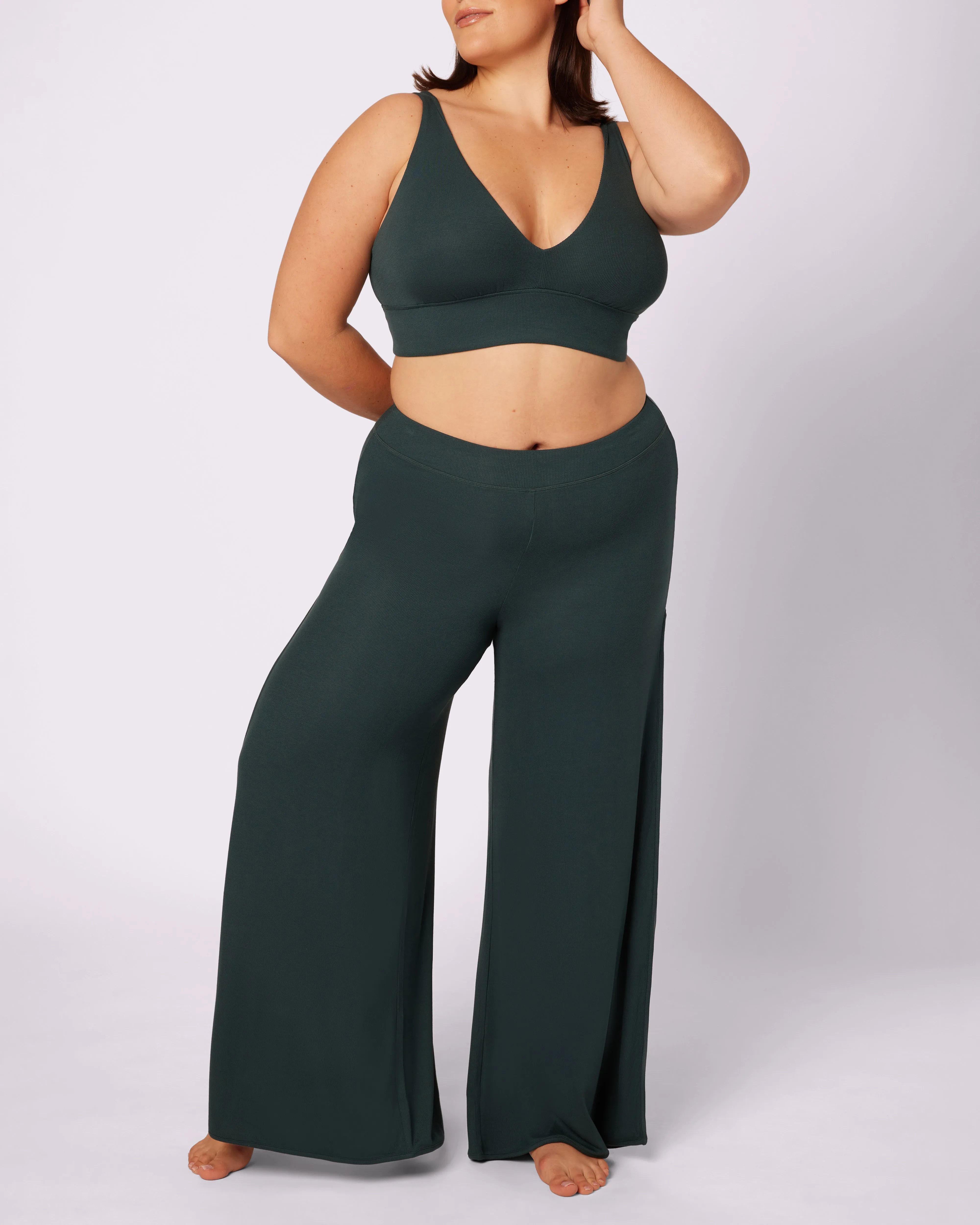 Comfort Rib Wide Leg Slit Pants | Lush Rib (Potion) sold by Parade product image thumbnail 5