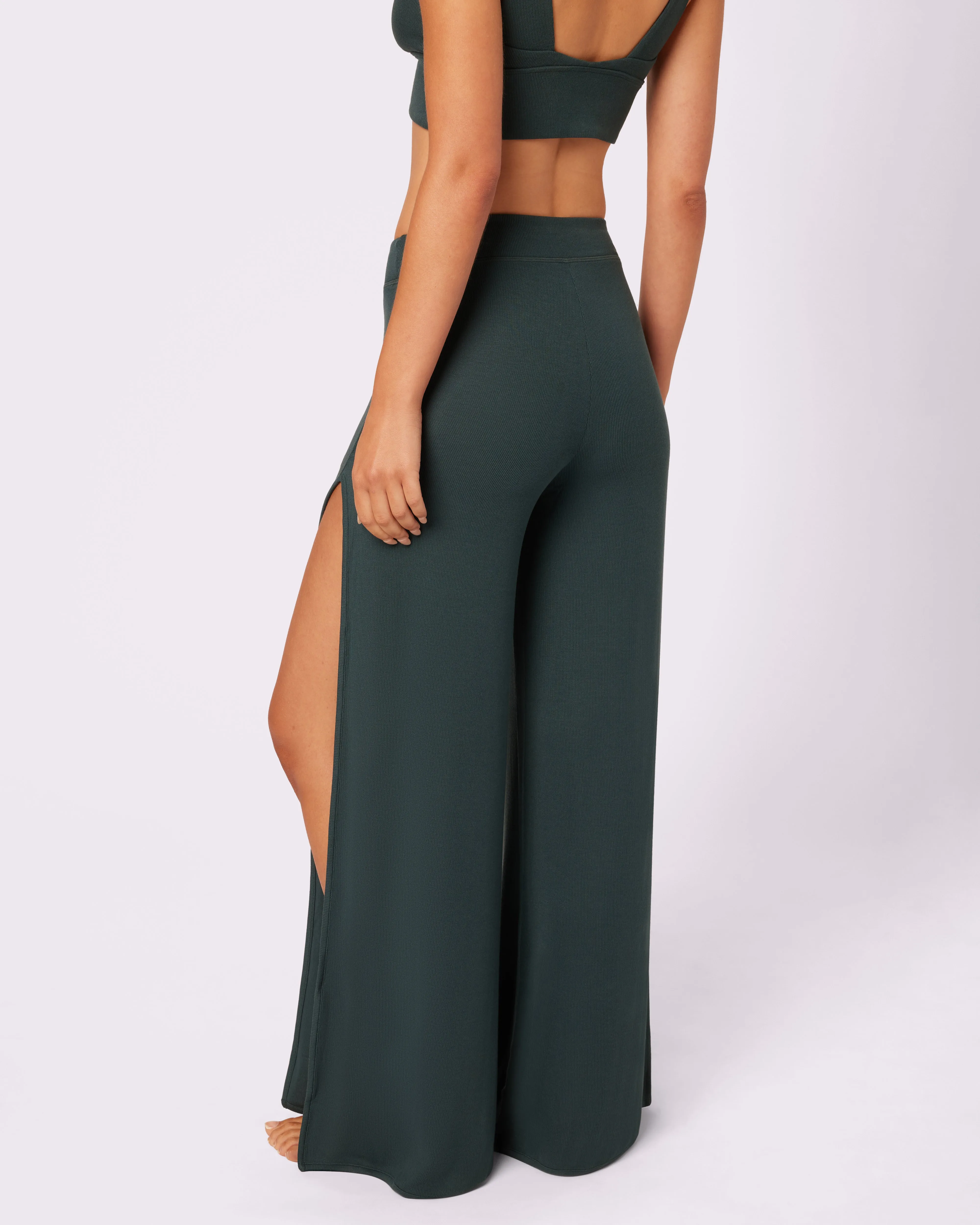 Comfort Rib Wide Leg Slit Pants | Lush Rib (Potion) sold by Parade product image thumbnail 2