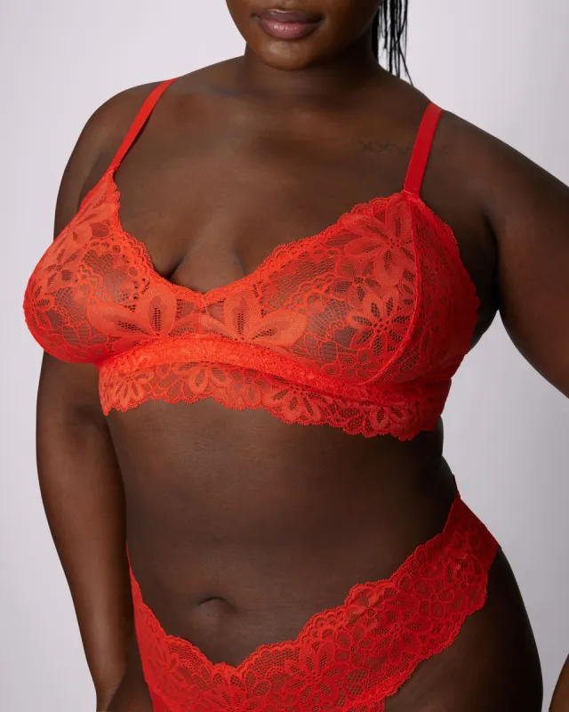 Perfect Lace Triangle Bralette | Soft Lace | Archive (Strawberry) sold by Parade