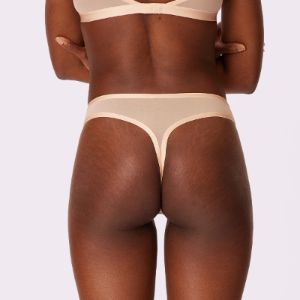 3XL High Cut Thong | Silky Mesh | Archive (Sand) sold by Parade