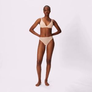 3XL High Cut Thong | Silky Mesh | Archive (Sand) sold by Parade