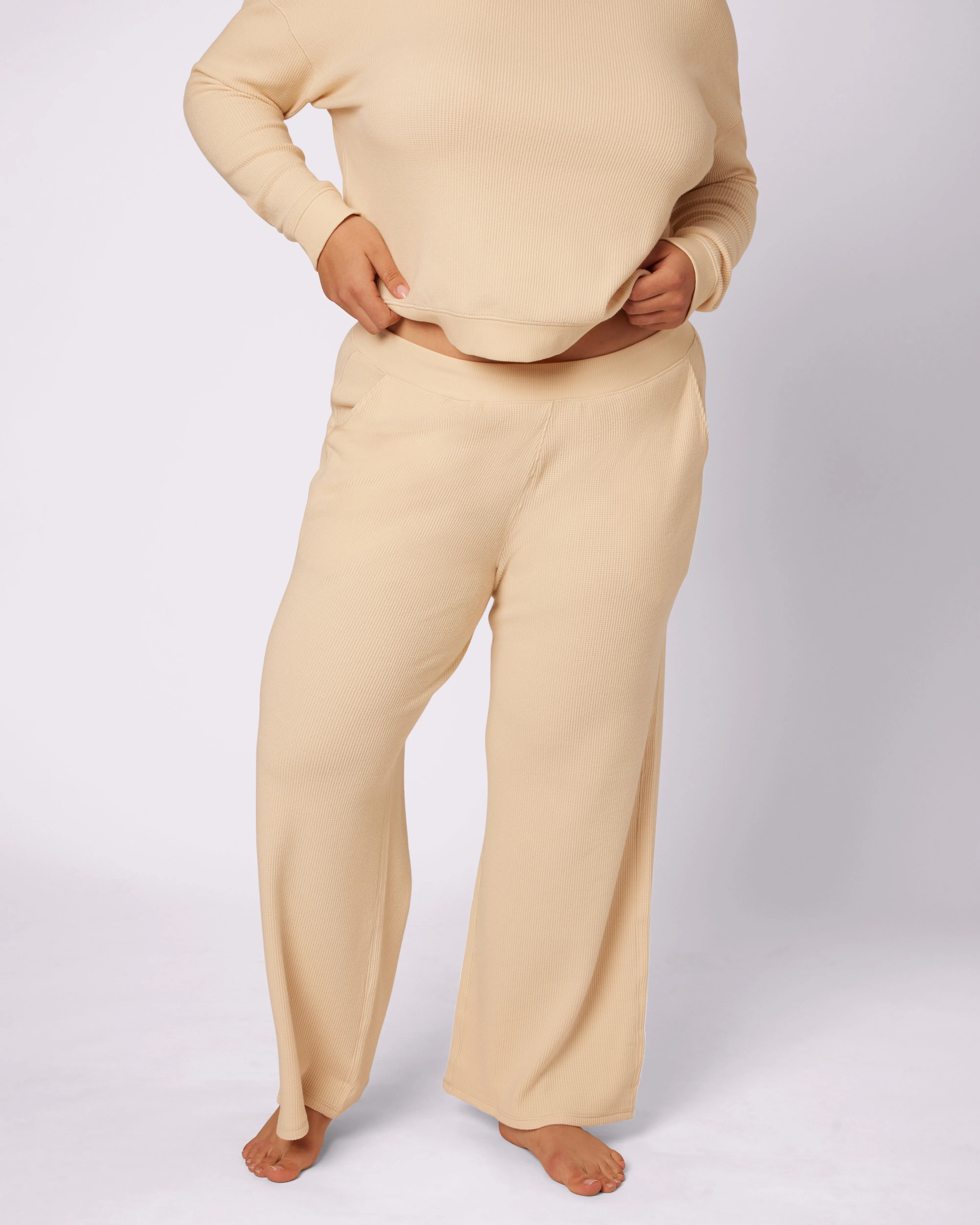 Cozy Casual Wide-Leg Pants | Cozy Waffle | Archive (Creme Brulee) sold by Parade product image thumbnail 3