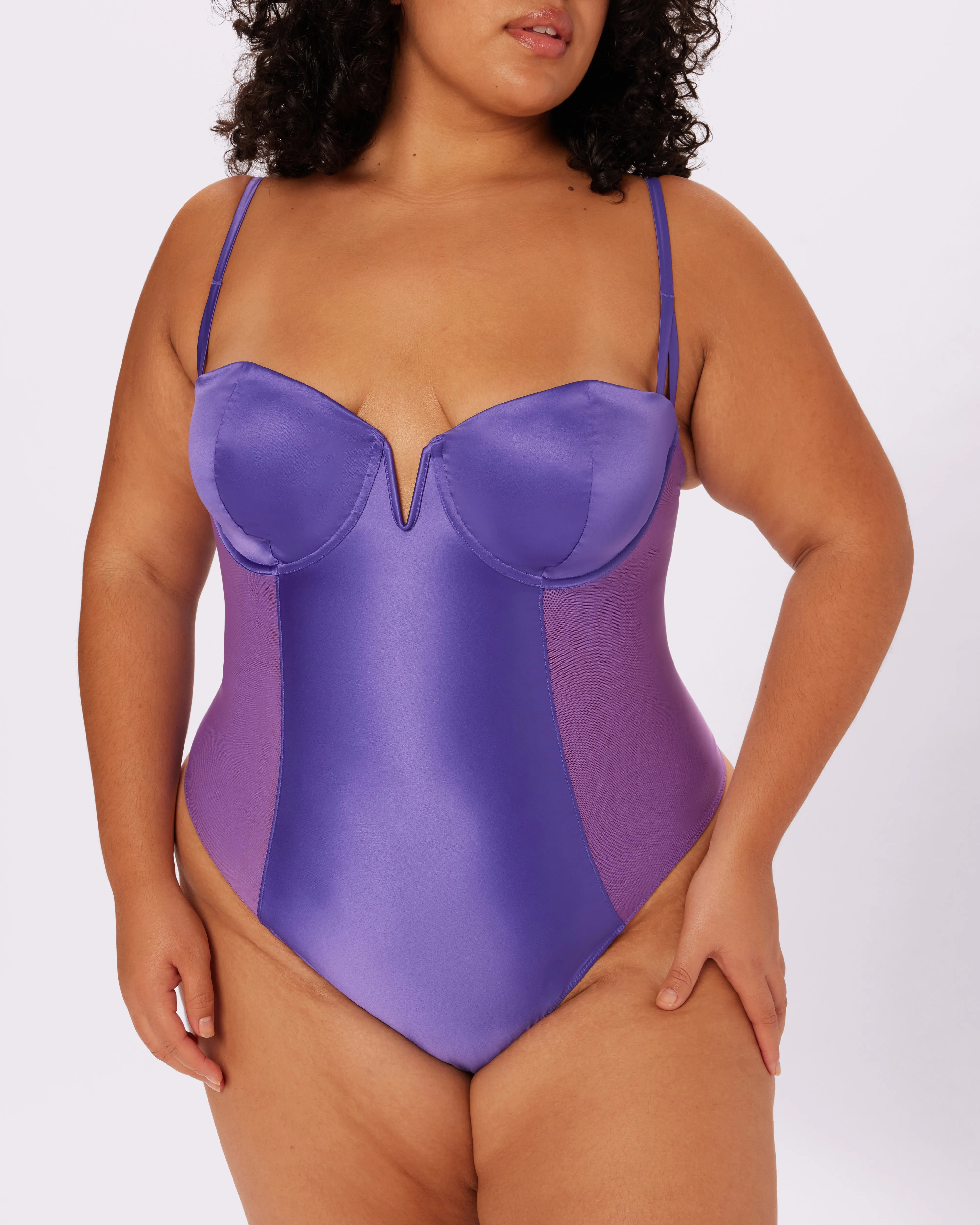 Sheer Sculpt Demi Bodysuit | Glow Satin | Archive (Grape Soda) sold by Parade product image thumbnail 4