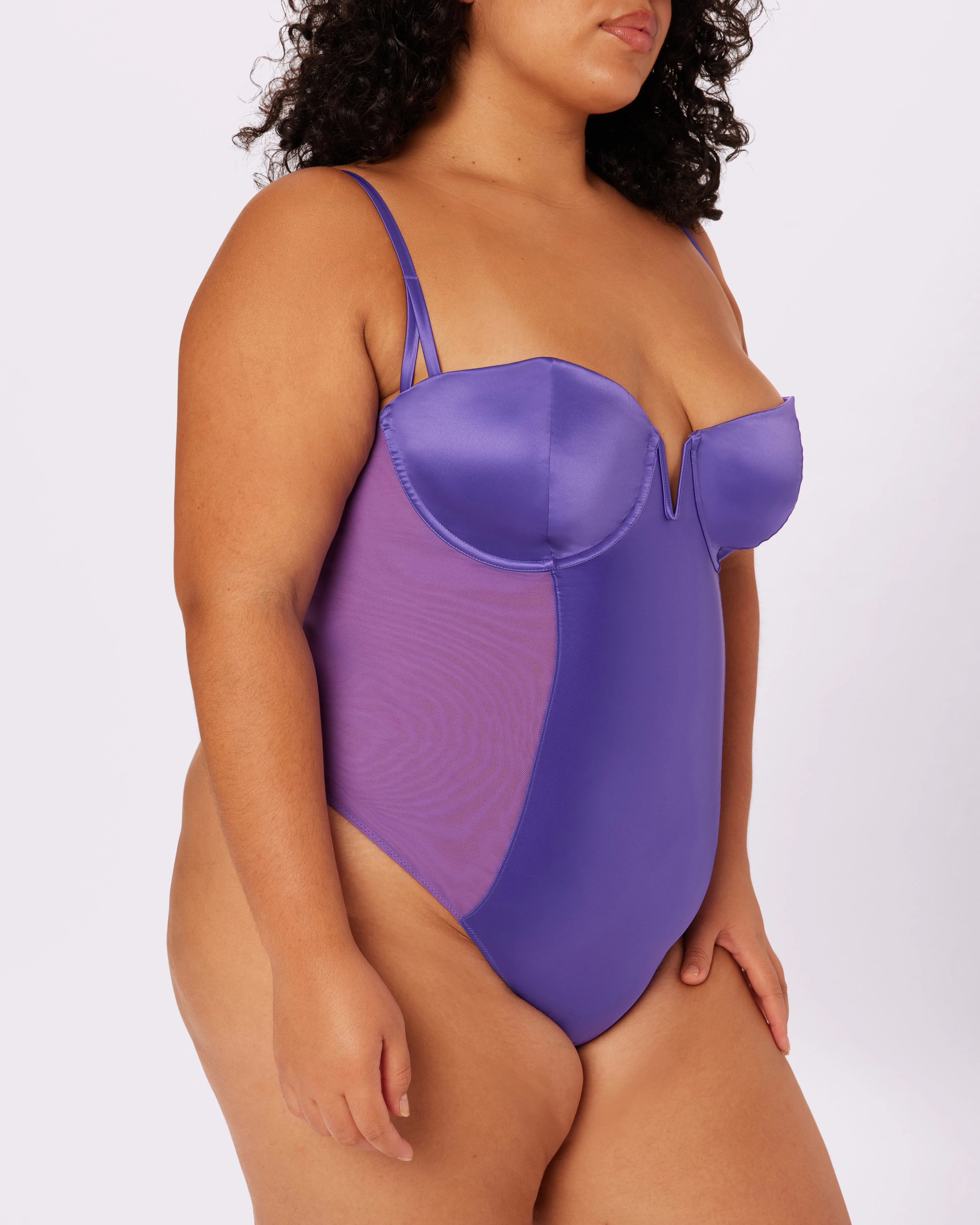 Sheer Sculpt Demi Bodysuit | Glow Satin | Archive (Grape Soda) sold by Parade product image thumbnail 5