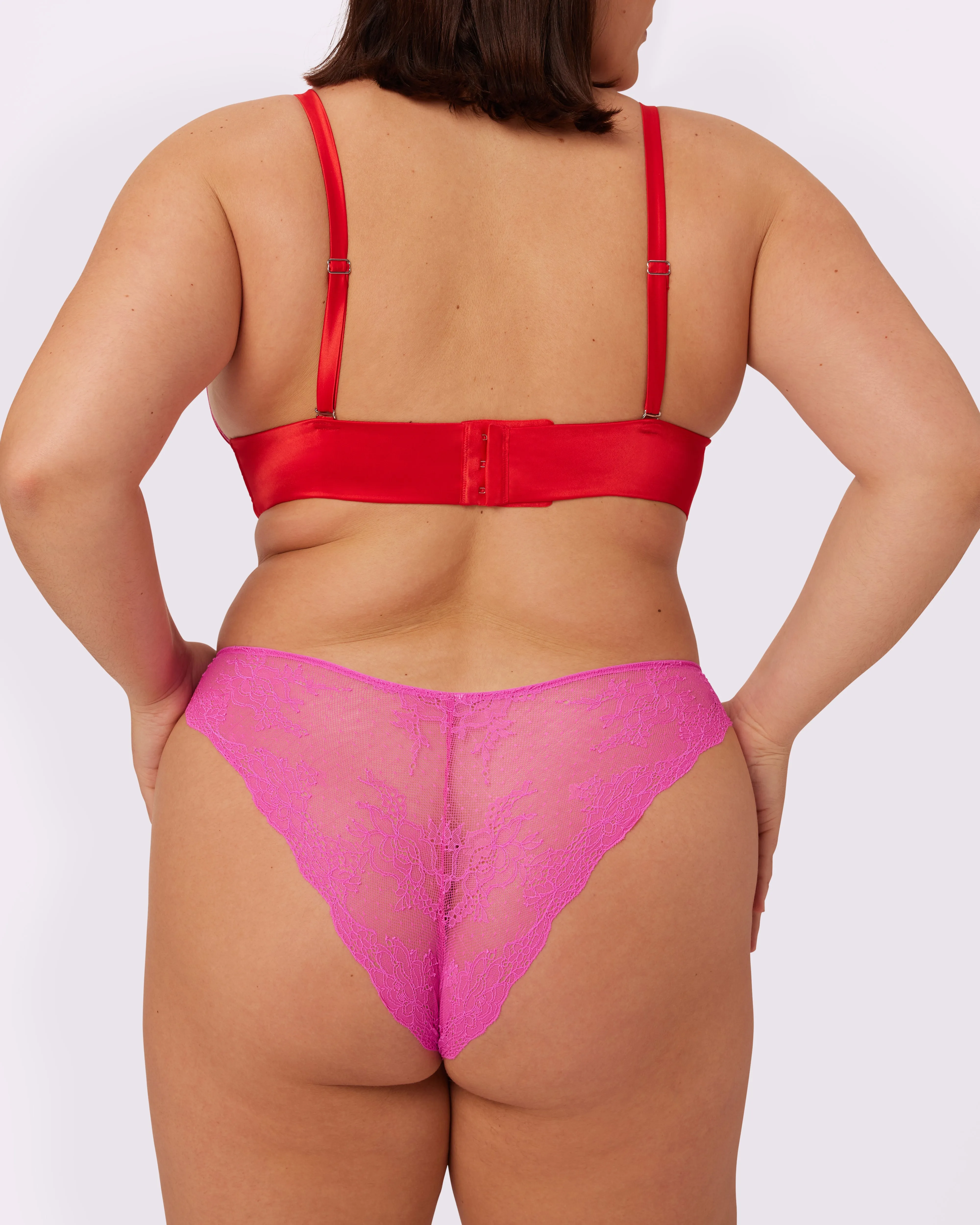 Luminous Lace Longline Bralette | Glow Satin | Archive (Red Rose) sold by Parade product image thumbnail 3