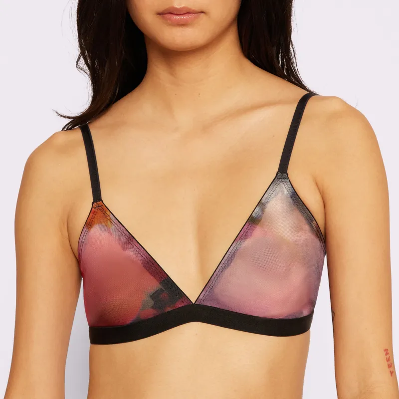 Triangle Bralette | Silky Mesh | Archive (Techno Bloom) sold by Parade