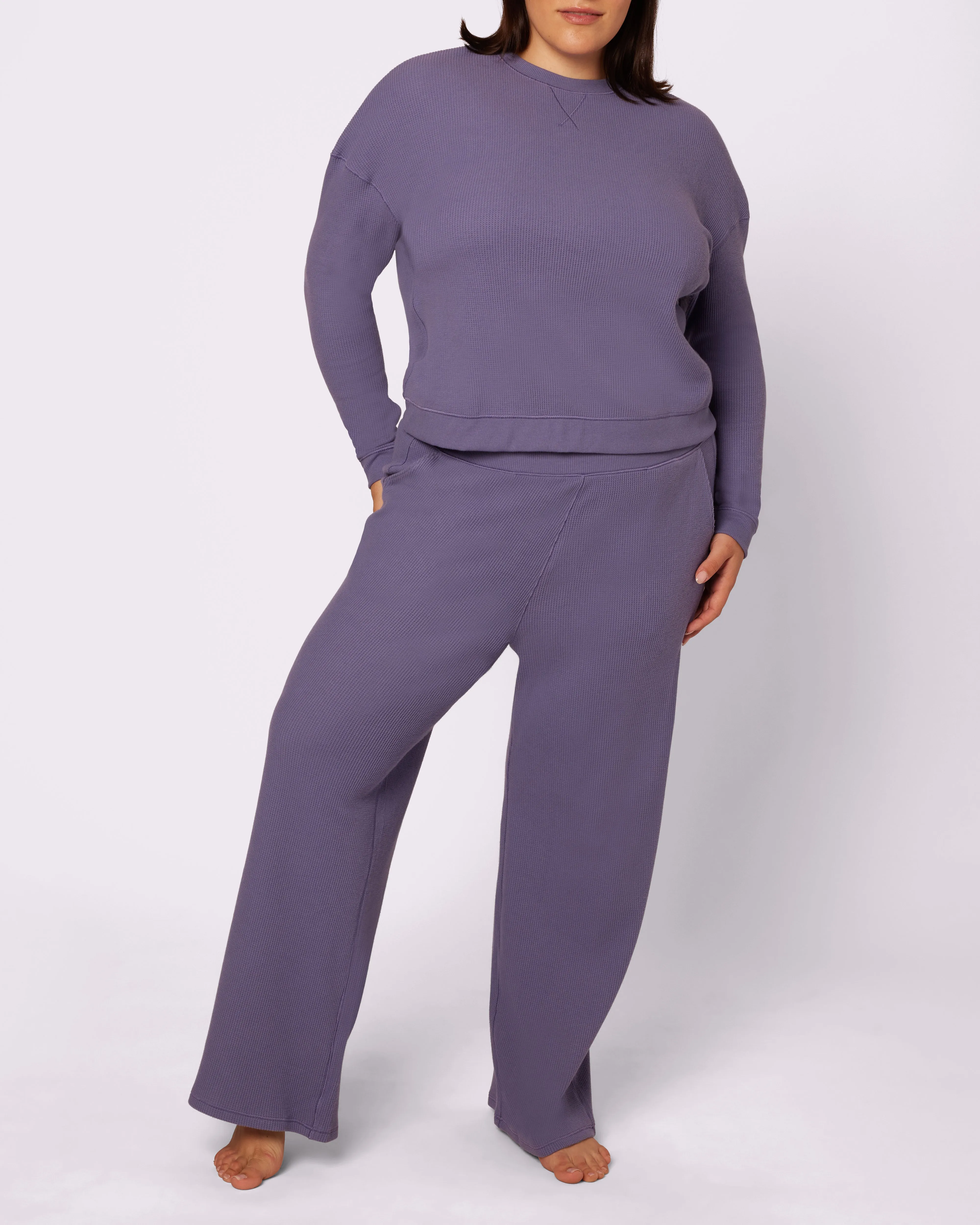 Cozy Casual Wide-Leg Pants | Cozy Waffle | Archive (Fog) sold by Parade