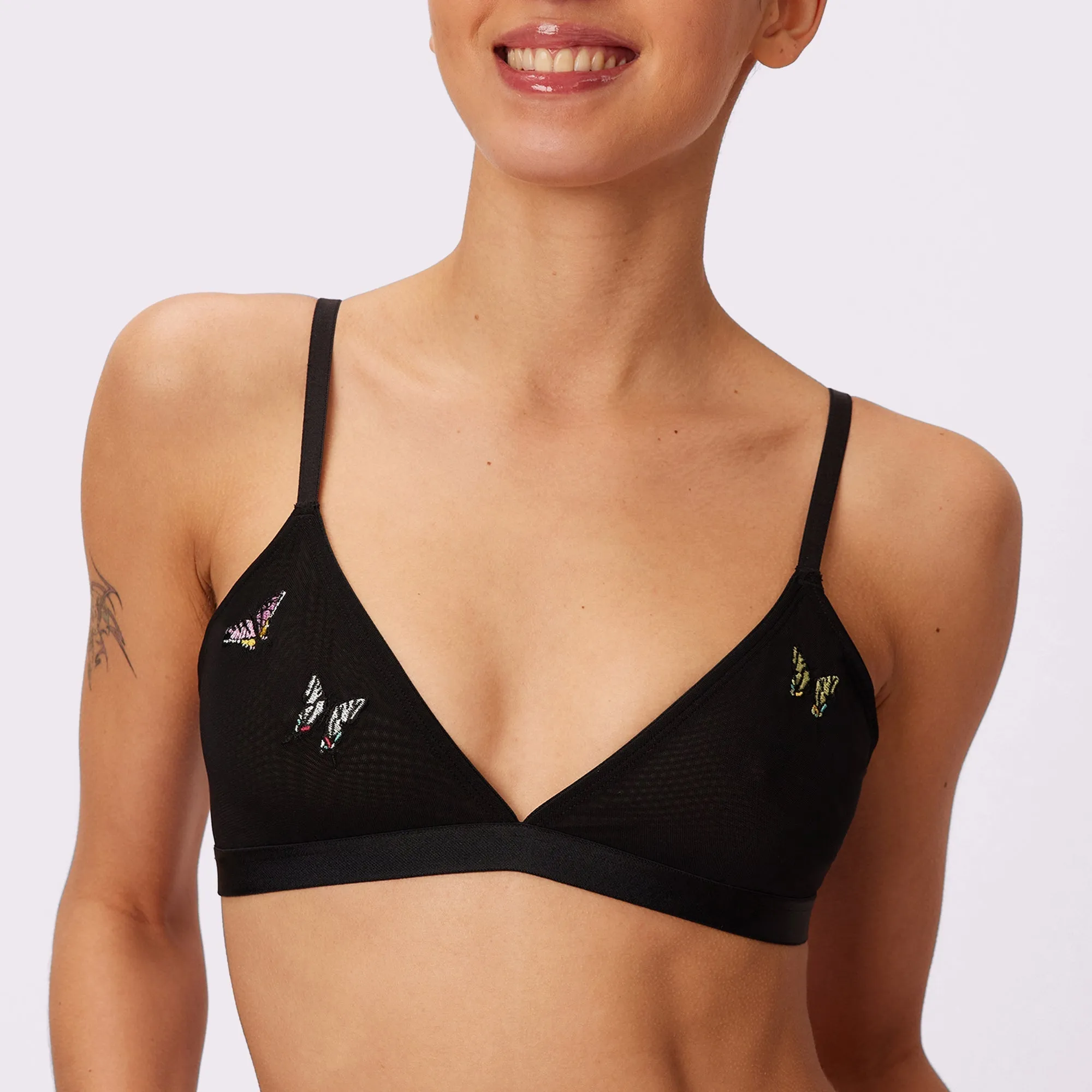 Triangle Bralette | Silky Mesh | Archive (Eightball Butterfly) sold by Parade