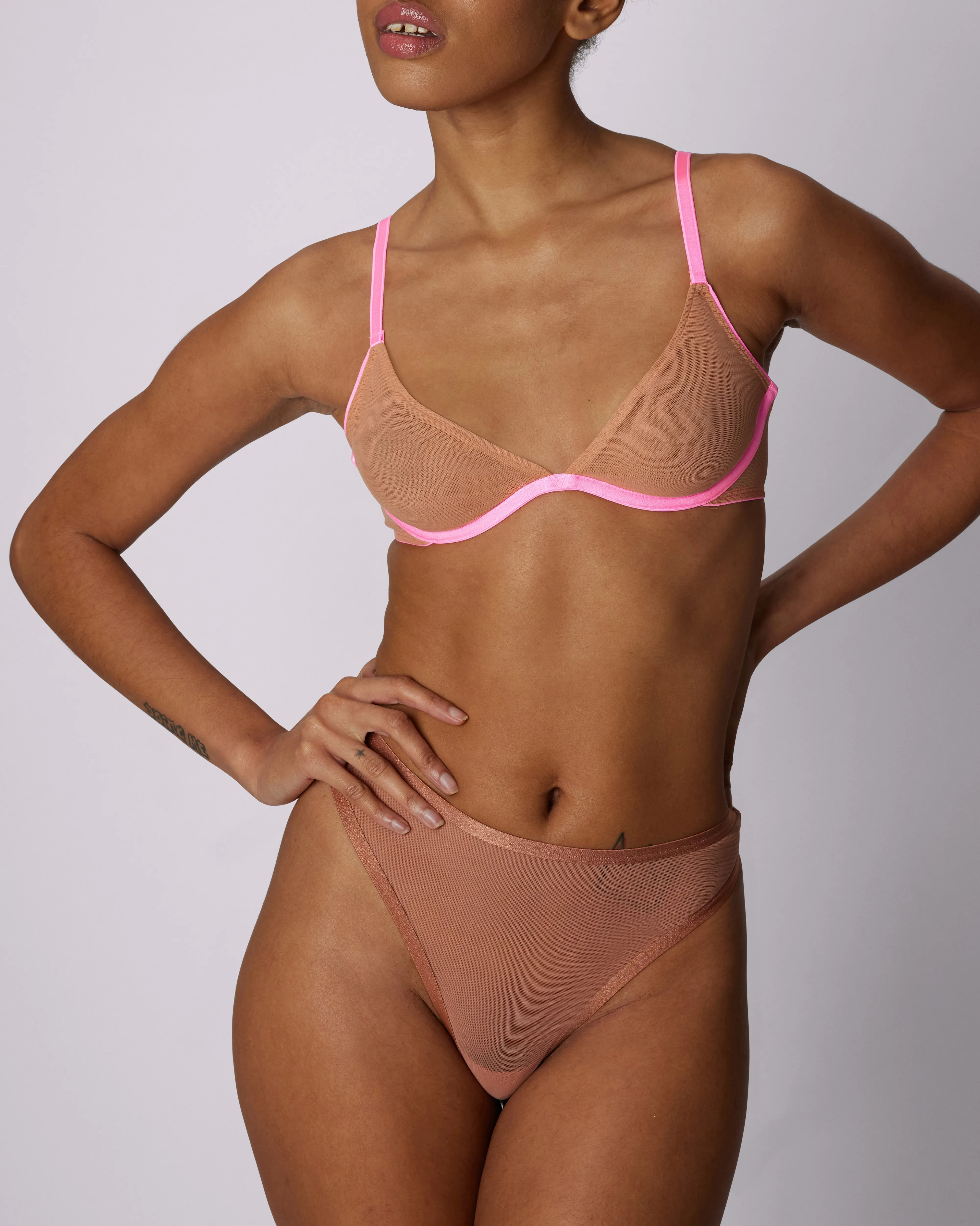 Silky Mesh High Cut Thong | Silky Mesh | Archive (Peach Fuzz) sold by Parade product image thumbnail 5