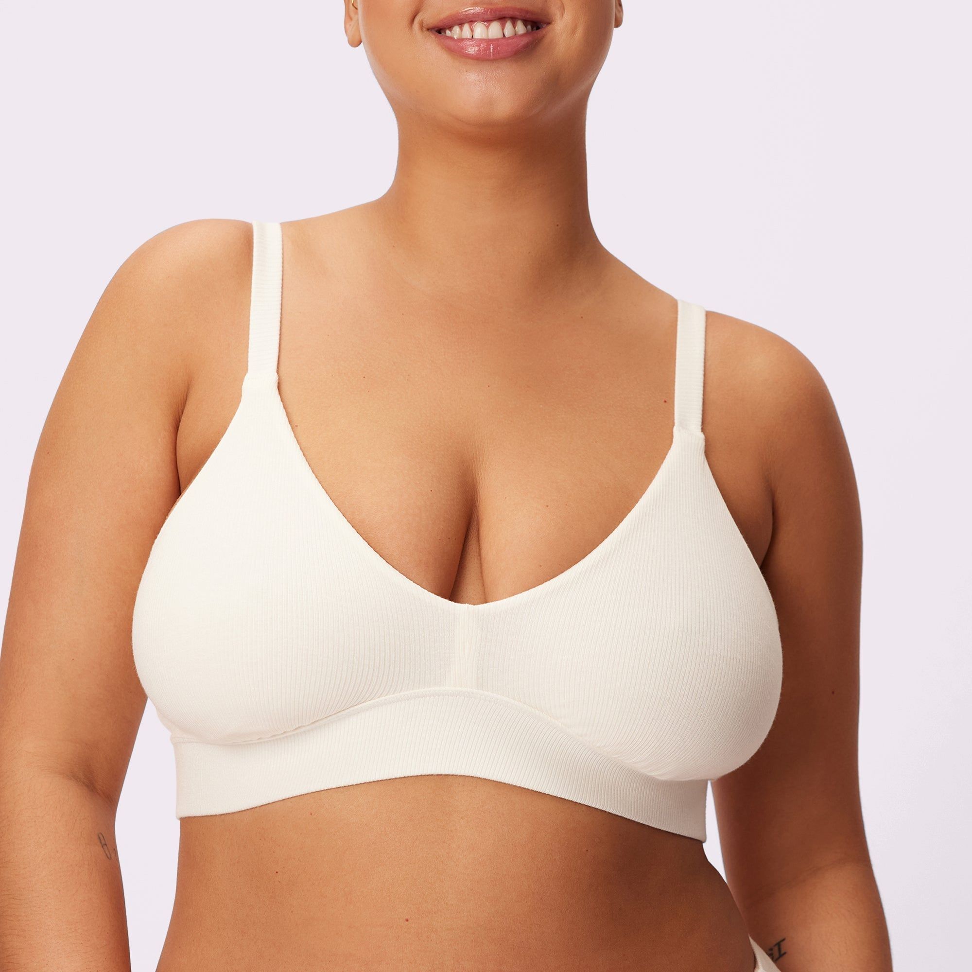 3+ Lush Strappy Triangle Bralette | Lush Rib | Archive (Cloud) sold by Parade