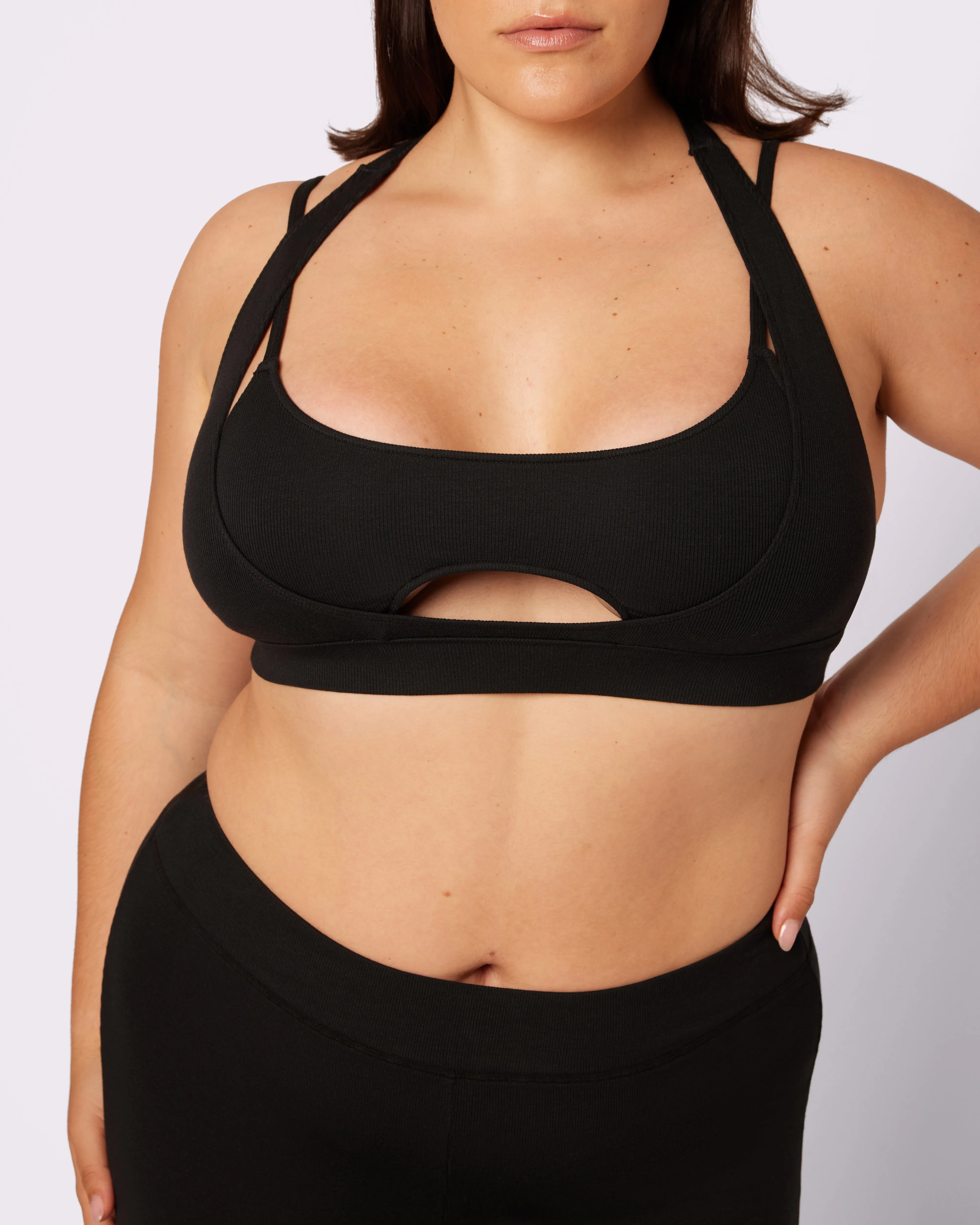 Peekaboo Scoop Layered Bralette | Lush Rib | Archive (Eightball) sold by Parade