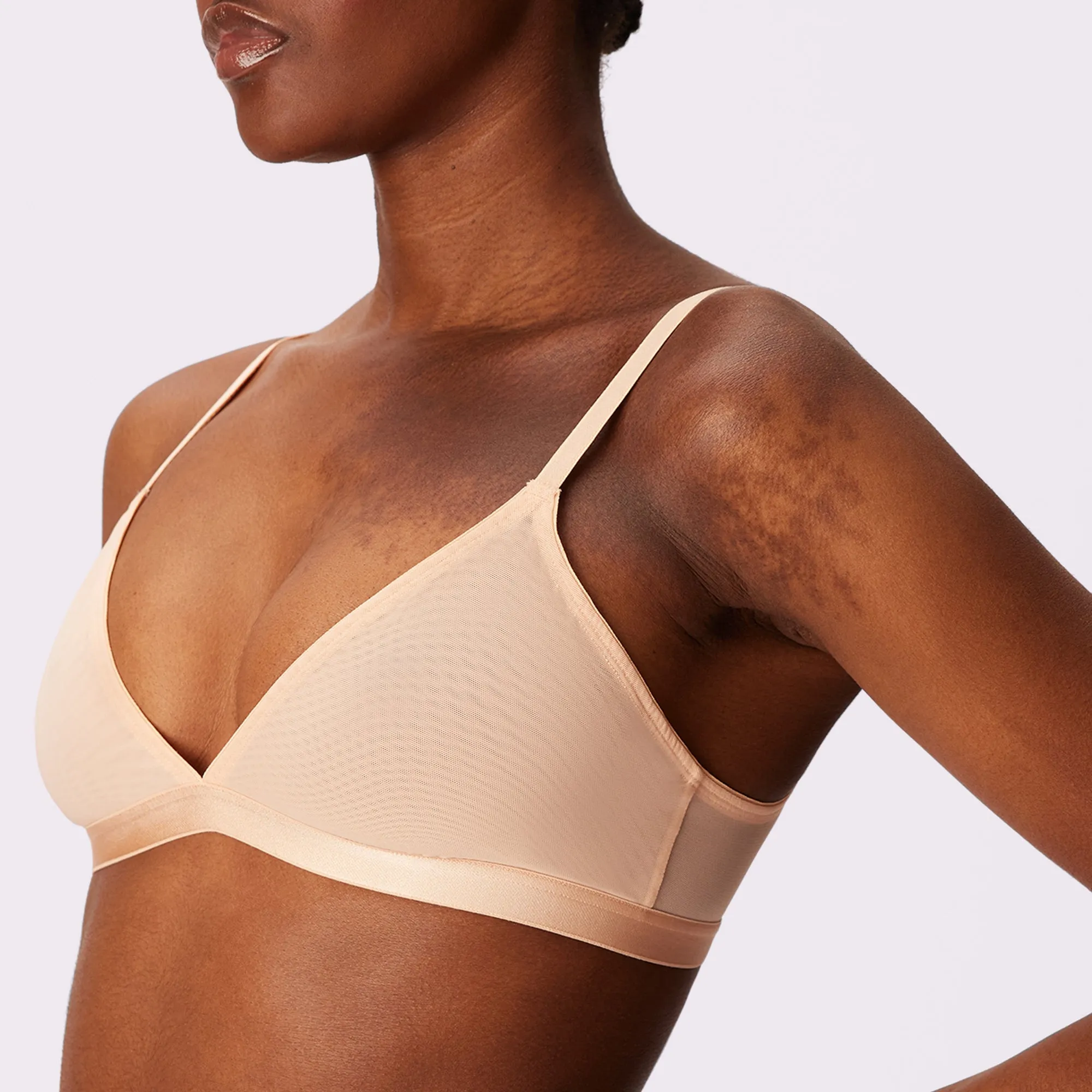 Triangle Bralette | Silky Mesh | Archive (Oatmilk) sold by Parade product image thumbnail 2