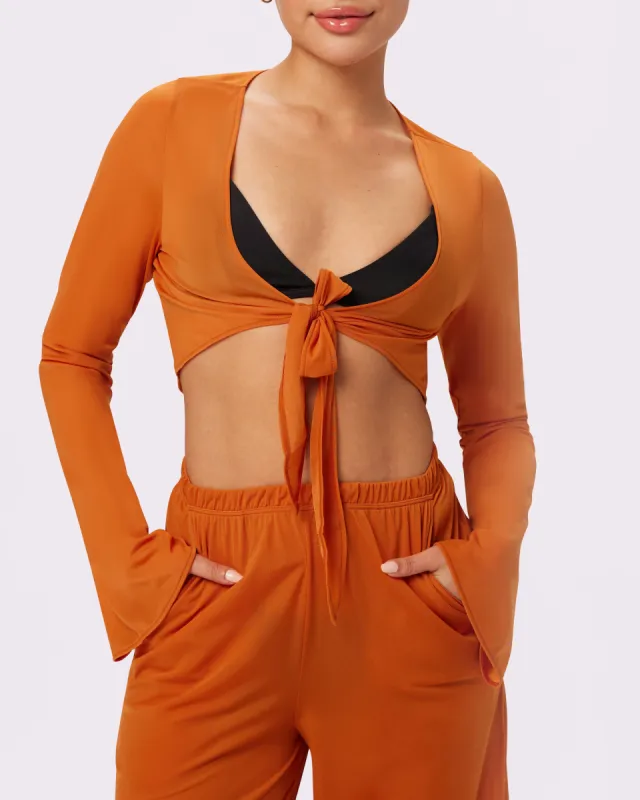 Breeze Tie Top | Silky Mesh | Archive (Golden Hour) sold by Parade