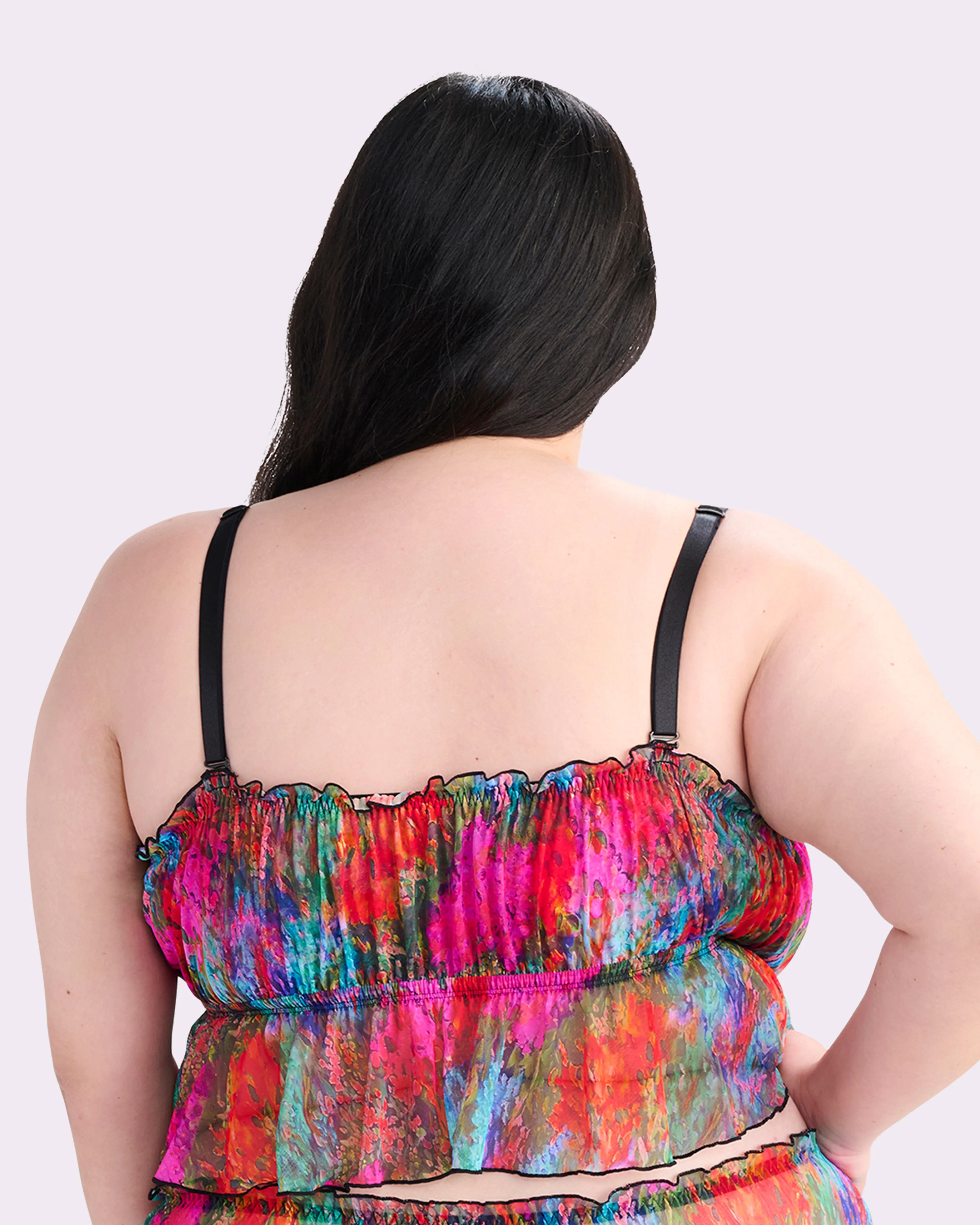 Silky Mesh Flutter Longline Bralette | Silky Mesh | Archive (Monet Floral) sold by Parade product image thumbnail 4