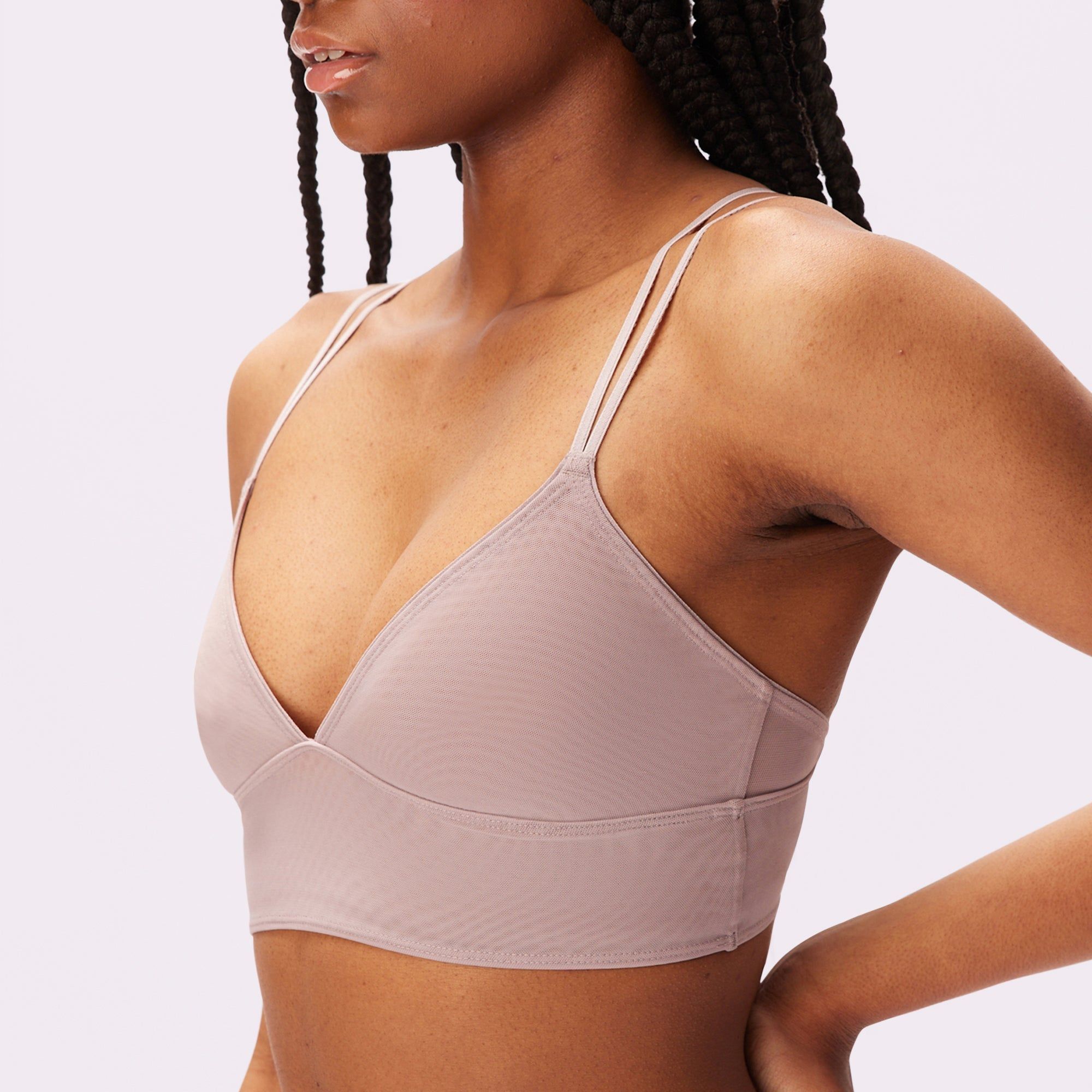 2+ Strappy Longline Bralette | Silky Mesh | Archive (Sandcastle) sold by Parade product image thumbnail 3