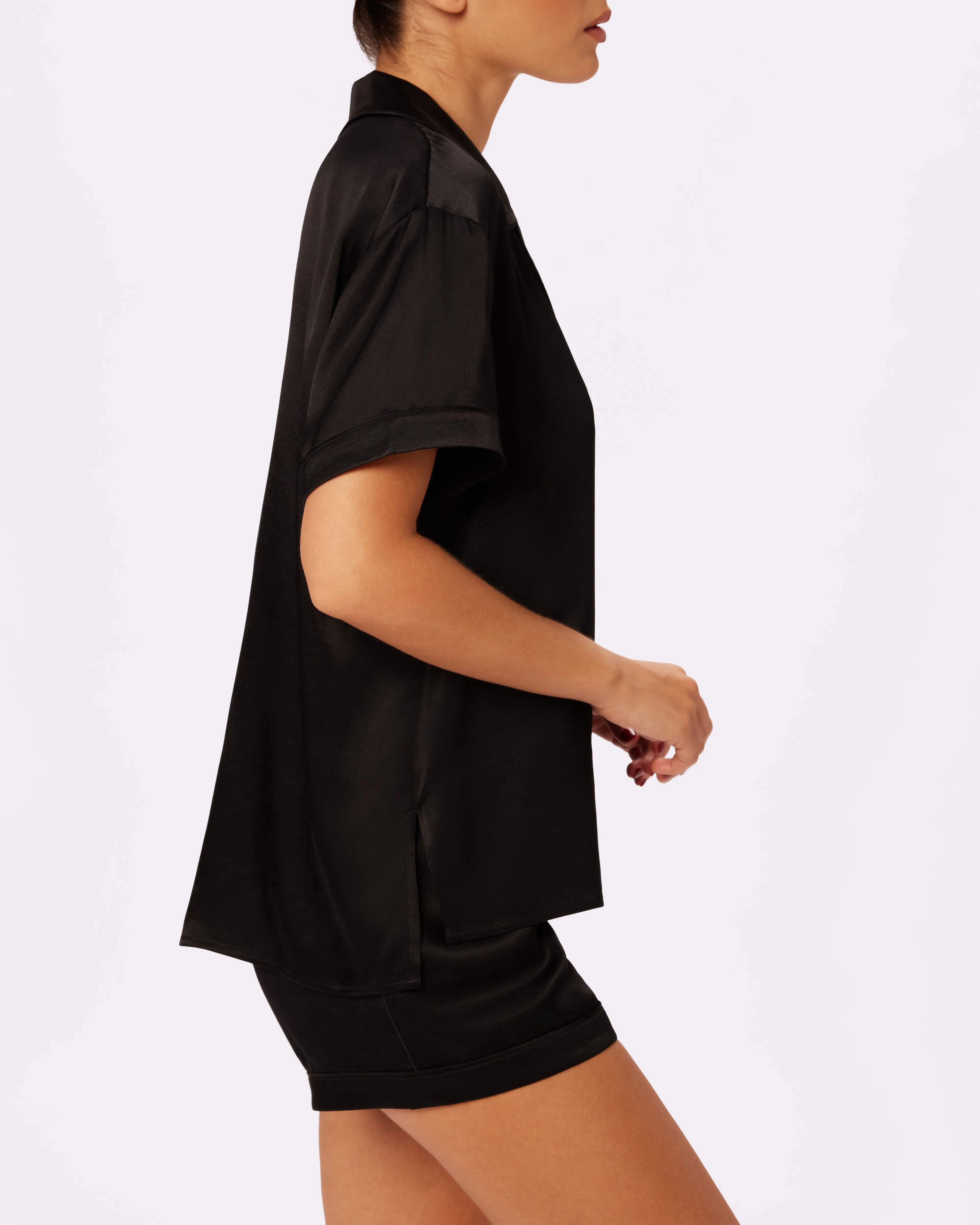 Luxe Dreams Short Sleeve Button Up | Plush Satin | Archive (Eightball) sold by Parade product image thumbnail 3