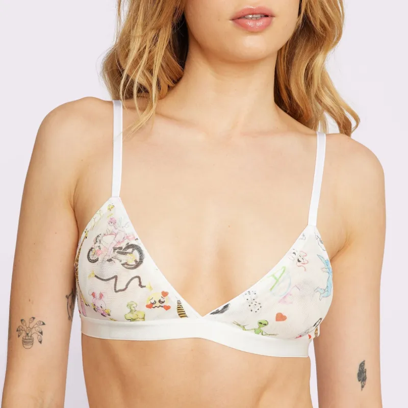 L Triangle Bralette | Silky Mesh | Archive (Summer Doodles) sold by Parade