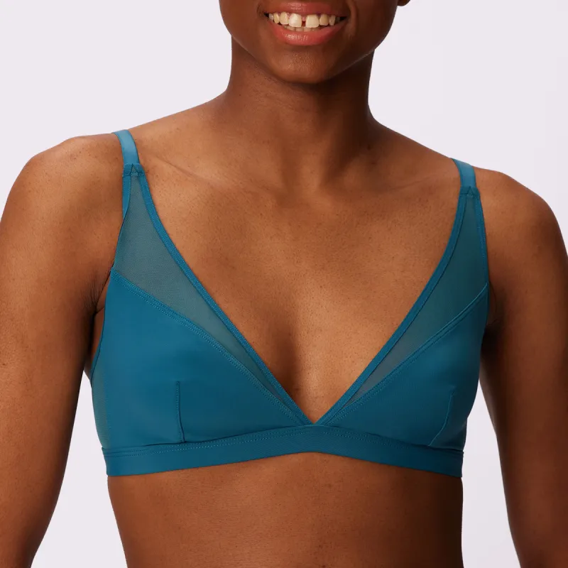 Dream Mesh Plunge Bralette | Ultra-Soft Re:Play | Archive (Deep Sea) sold by Parade