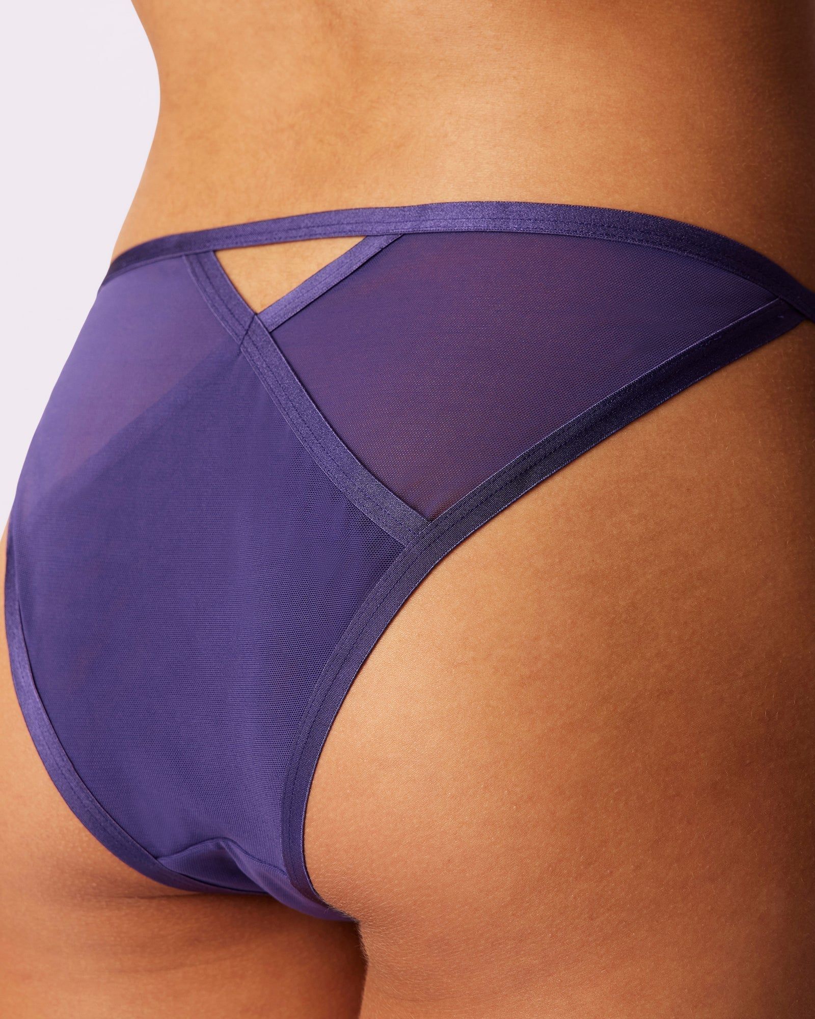 XL Strappy Cheeky with Cutout | Silky Mesh | Archive (Acai) sold by Parade