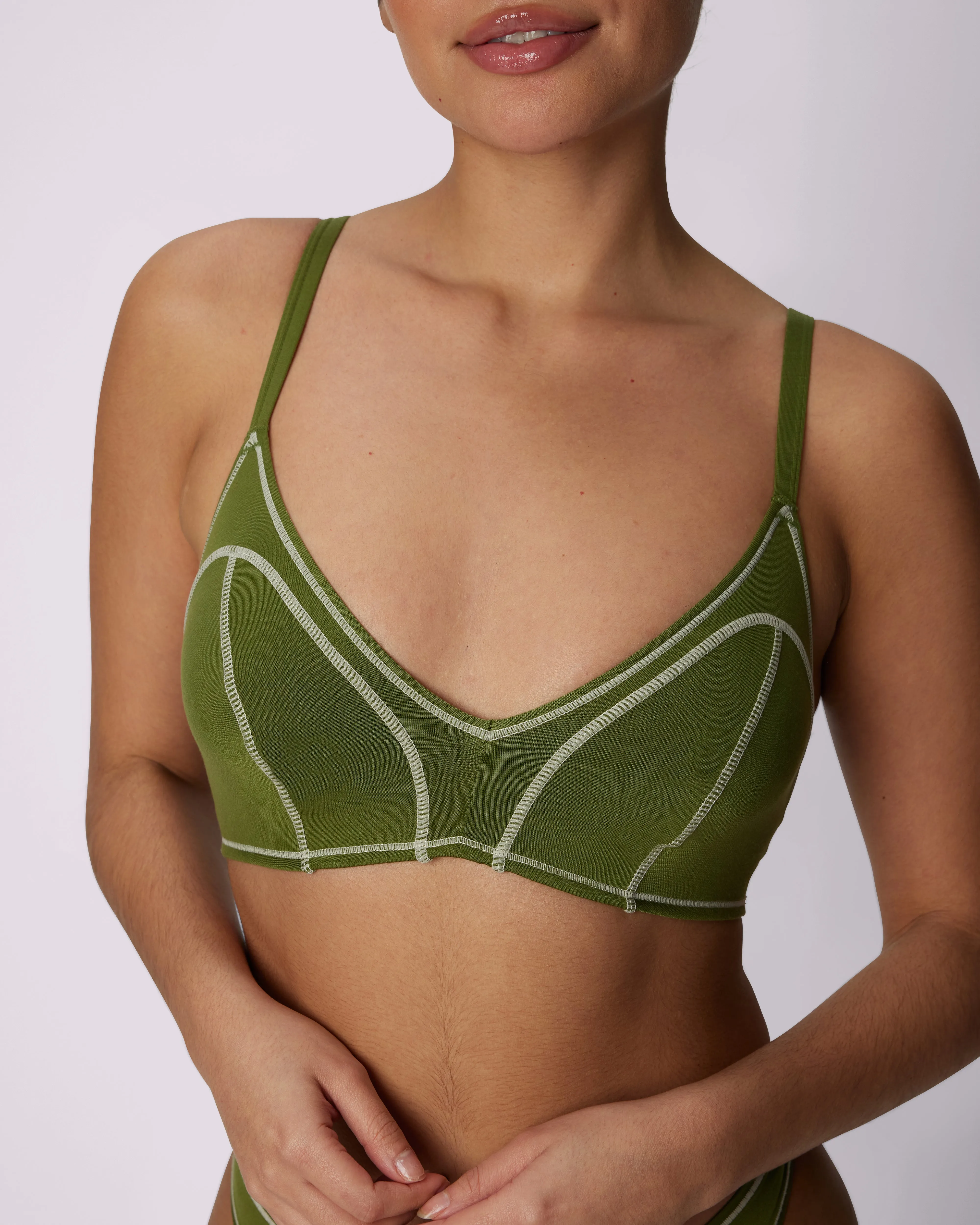 Vintage Soft Triangle Bralette | New:Cotton | Archive (Vine Pop) sold by Parade