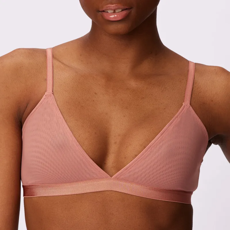 Triangle Bralette | Silky Mesh | Archive (Hot Honey) sold by Parade