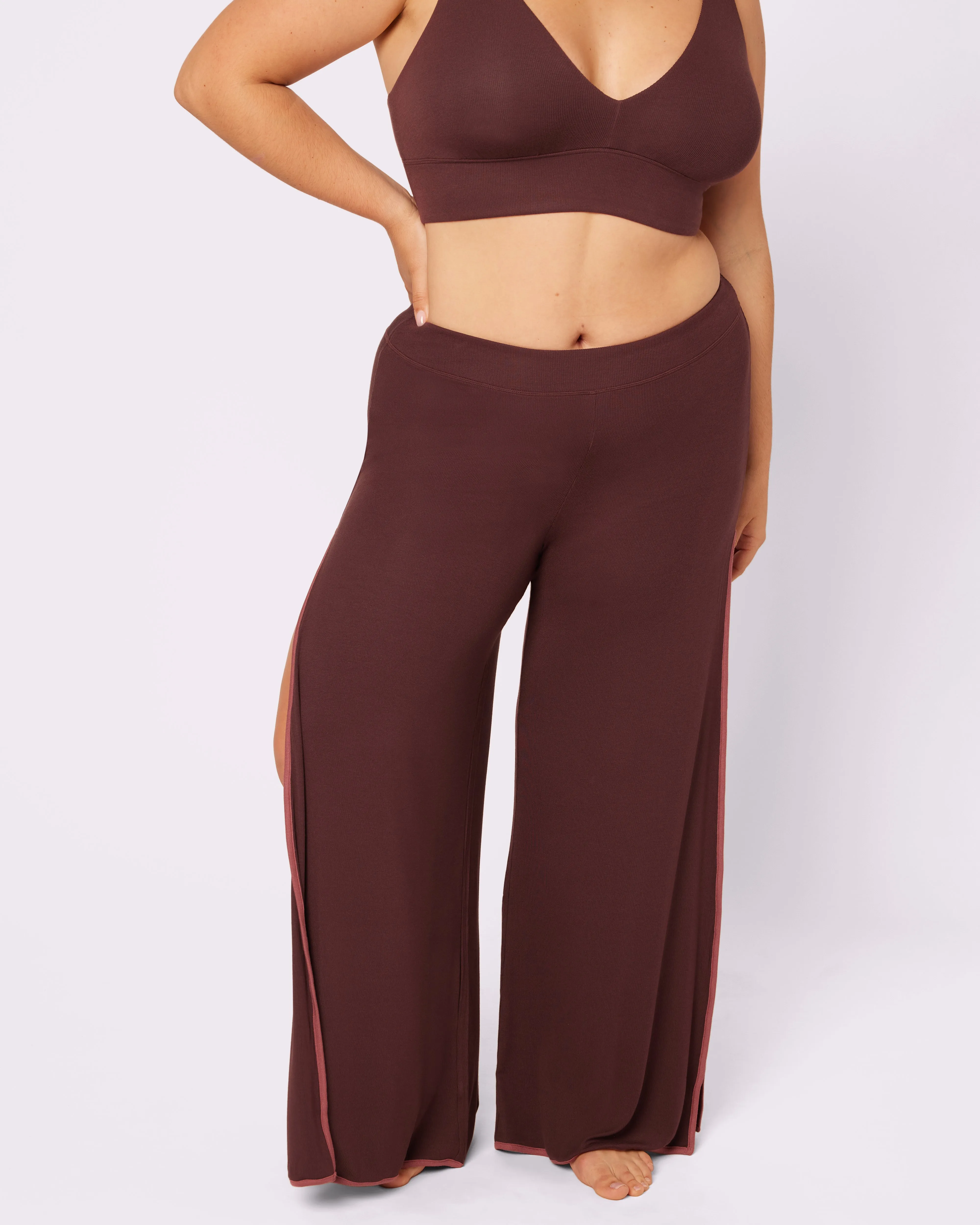 Comfort Rib Wide Leg Slit Pants | Lush Rib | Archive (Pretzel) sold by Parade product image thumbnail 4