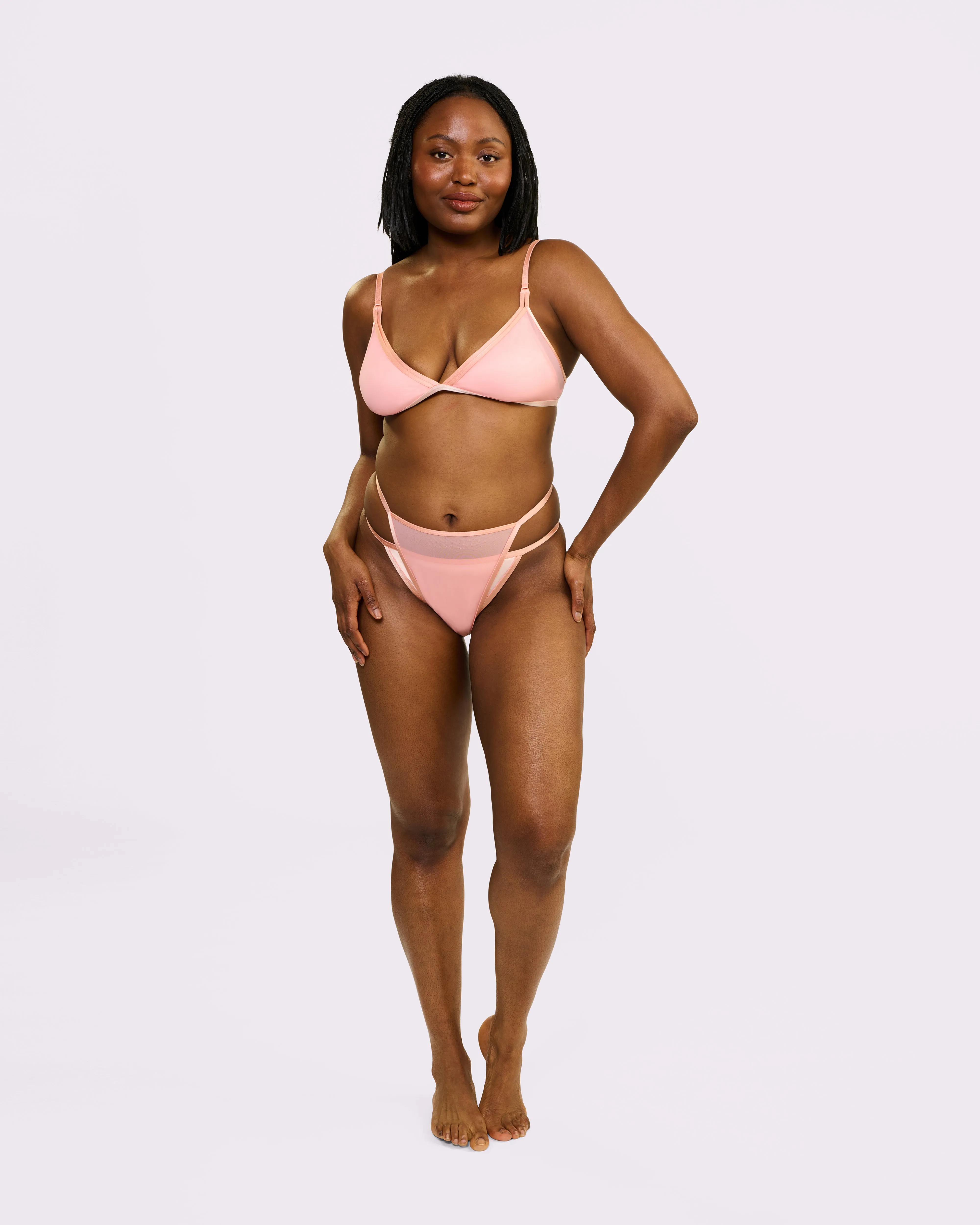 Super Strappy Bralette | Glow Satin | Archive (Pink Sands) sold by Parade product image thumbnail 4