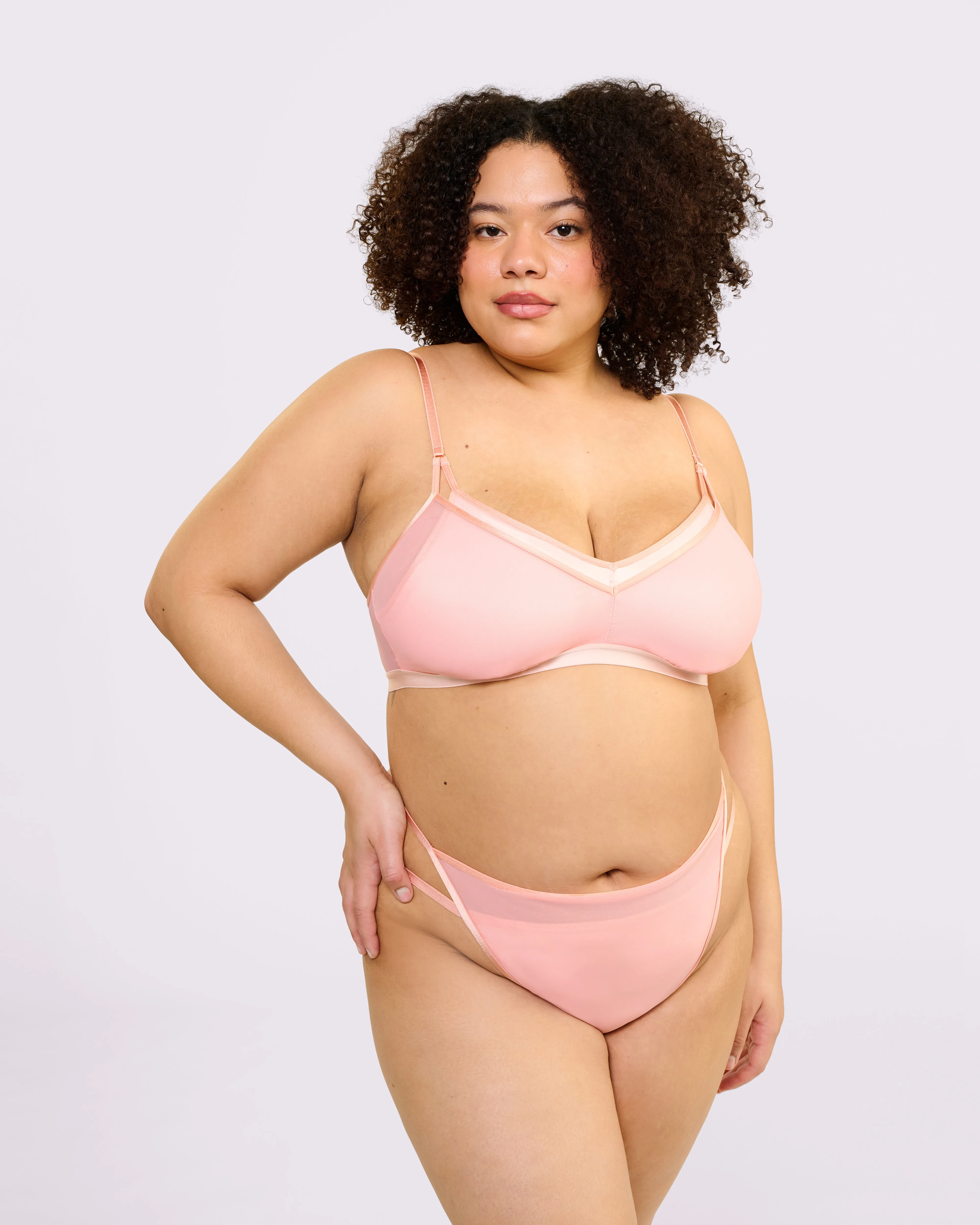 Super Strappy Bralette | Glow Satin | Archive (Pink Sands) sold by Parade product image thumbnail 5