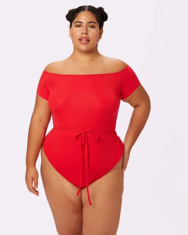 Comfort Rib Tie-Back Bodysuit | Lush Rib | Archive ( Balloon) sold by Parade
