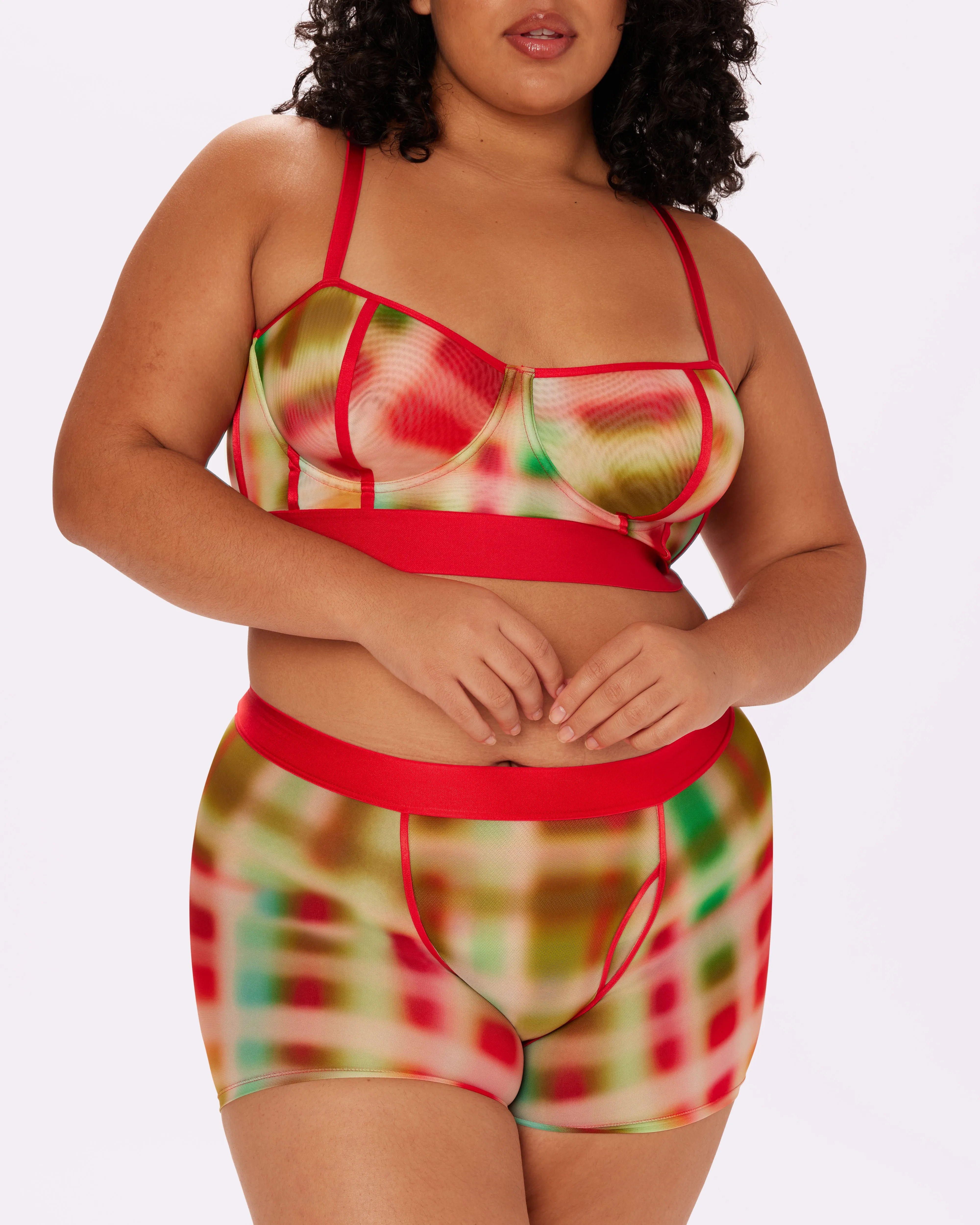 Sheer Comfort Boxer Brief | Silky Mesh (Tartan Haze) sold by Parade product image thumbnail 4