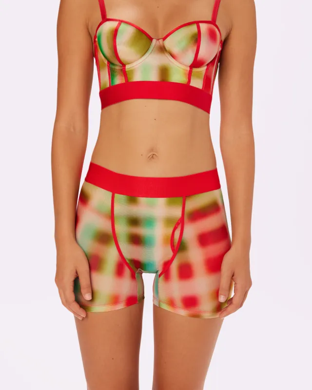 Sheer Comfort Boxer Brief | Silky Mesh (Tartan Haze) sold by Parade