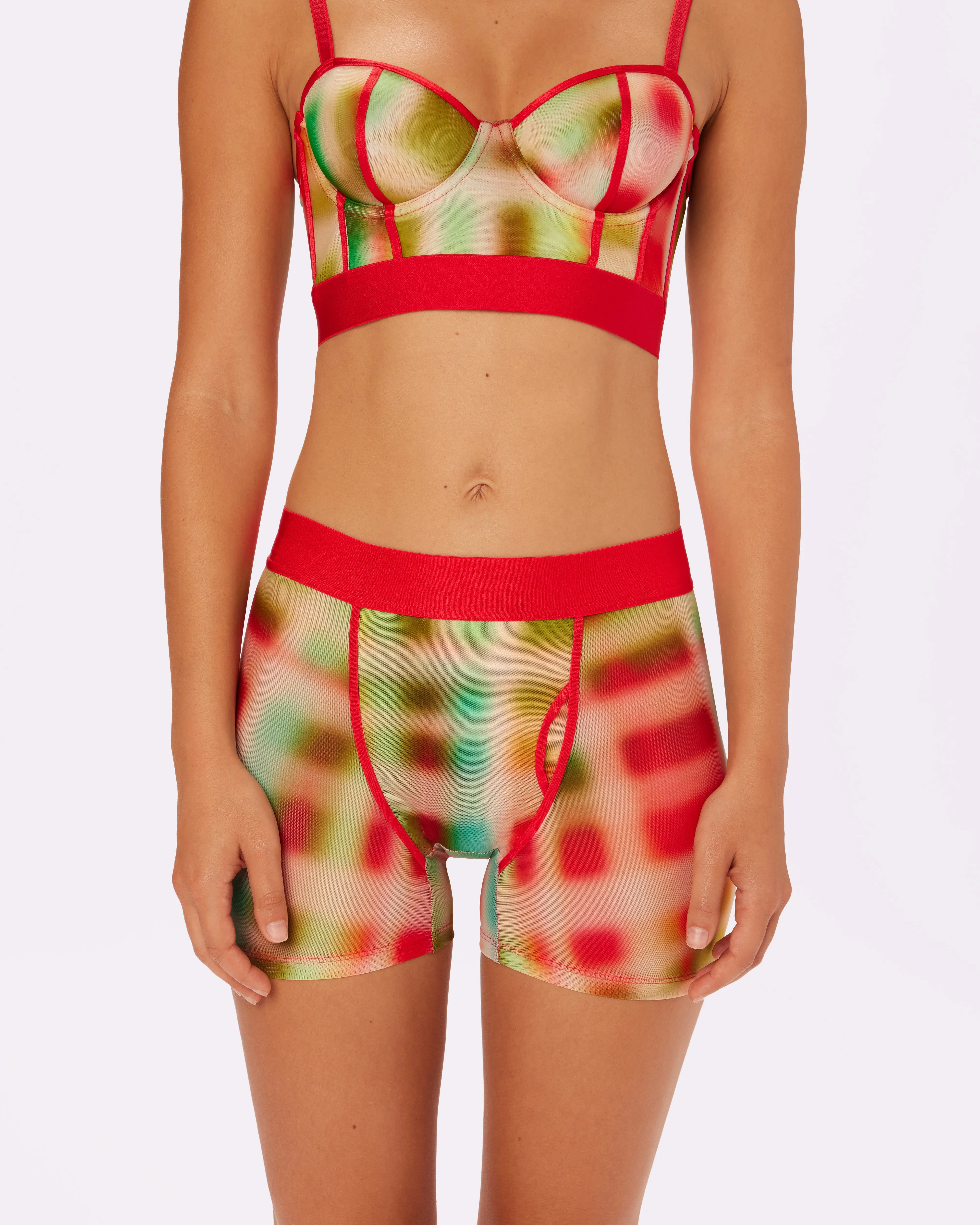 Sheer Comfort Boxer Brief | Silky Mesh (Tartan Haze) sold by Parade