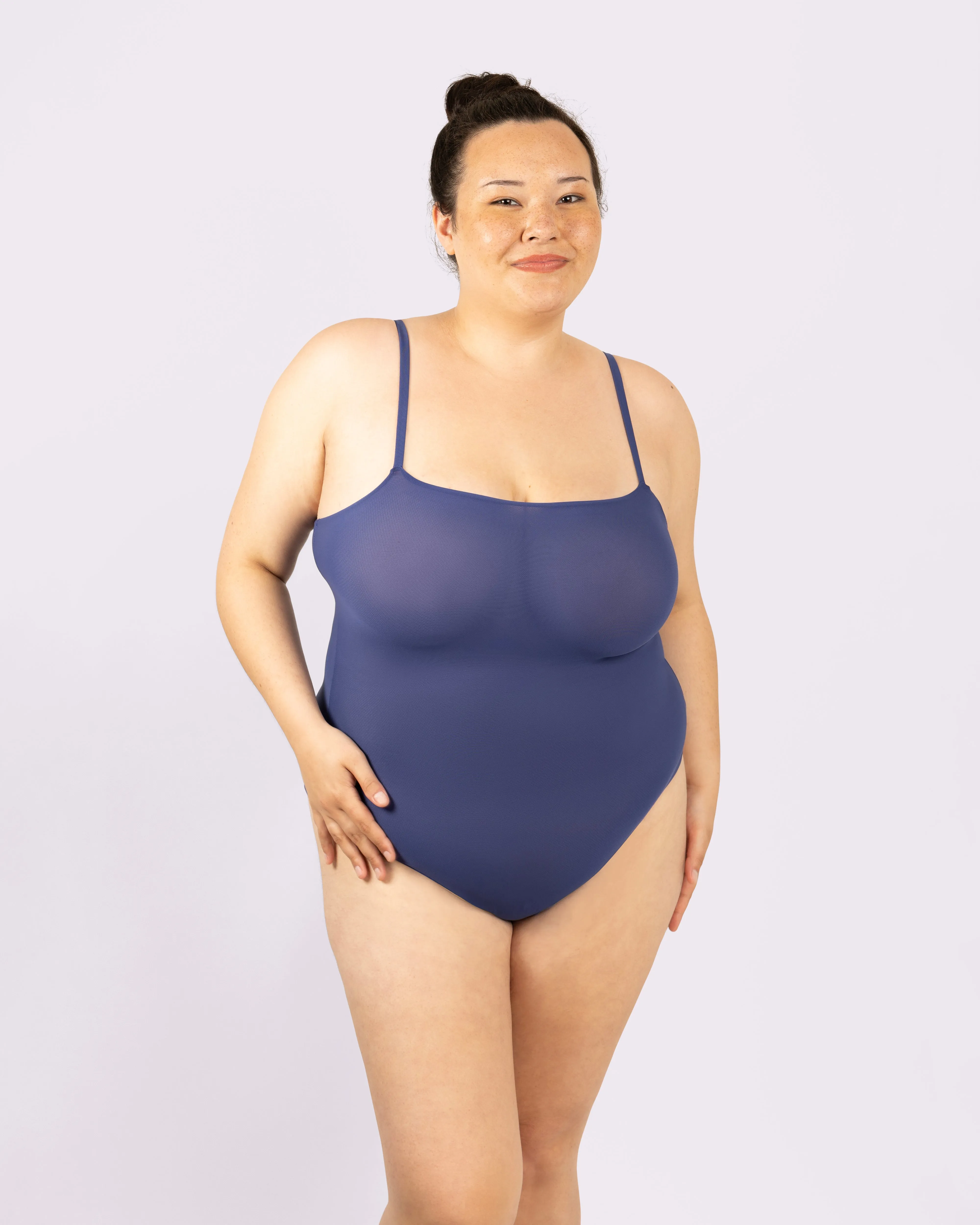 Silky Mesh Square Neck Bodysuit | Silky Mesh (Dolphin) sold by Parade product image thumbnail 4