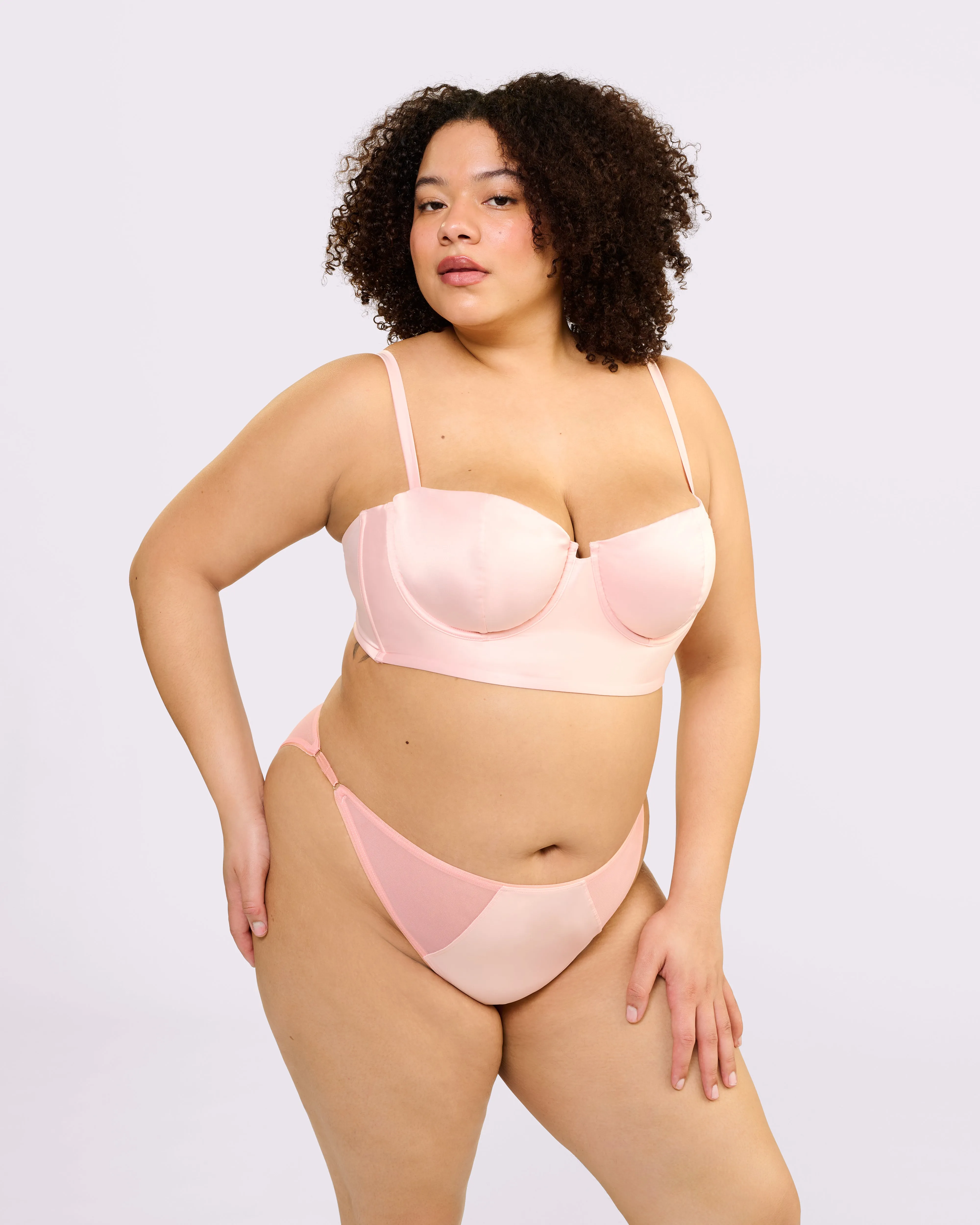 Luxe Longline Balconette | Glow Satin (Rose Quartz) sold by Parade product image thumbnail 2