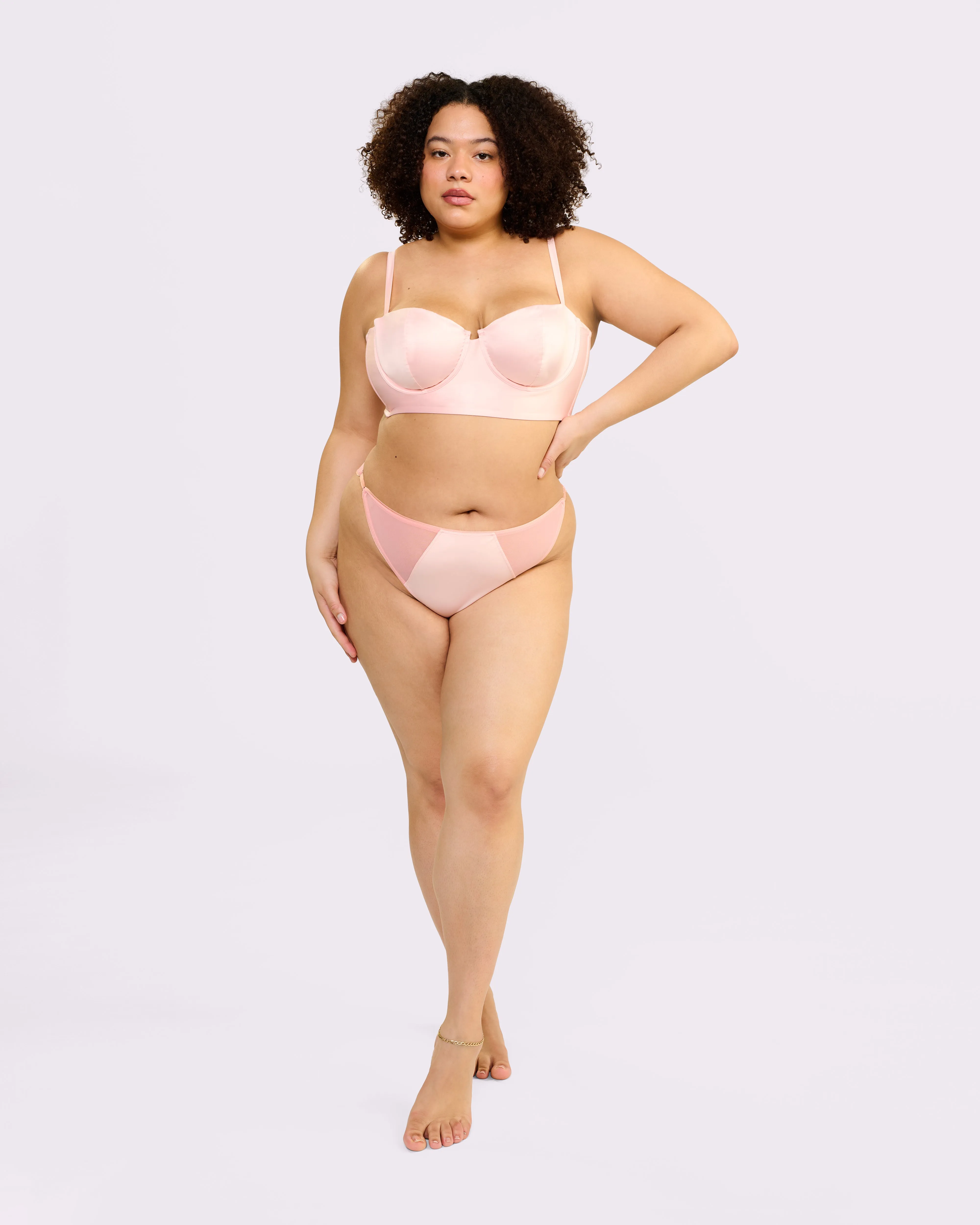 Luxe Longline Balconette | Glow Satin (Rose Quartz) sold by Parade product image thumbnail 5