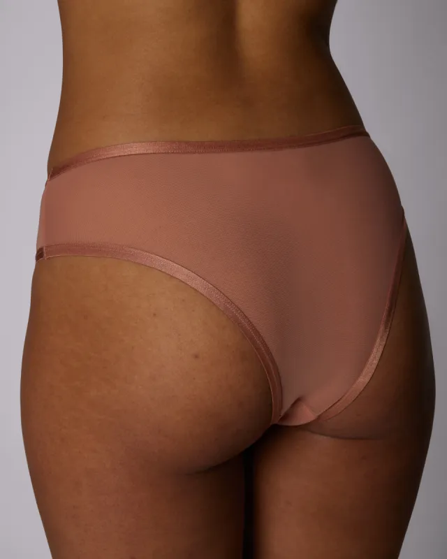 High Rise Cheeky | Silky Mesh (Peach Fuzz) sold by Parade