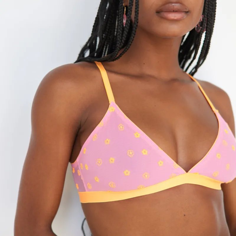 Triangle Bralette | Silky Mesh | Archive (Dotted Daisy) sold by Parade