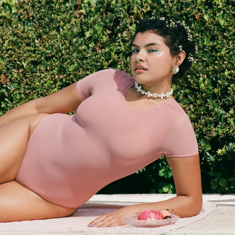 Sheer Support Bodysuit | Silky Mesh | Archive (Hot Honey) sold by Parade