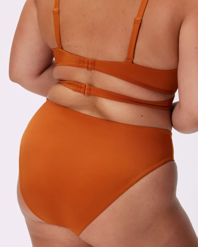 High-Rise Brief Bikini Bottom | EcoSplash Swim | Archive (Golden Hour) sold by Parade