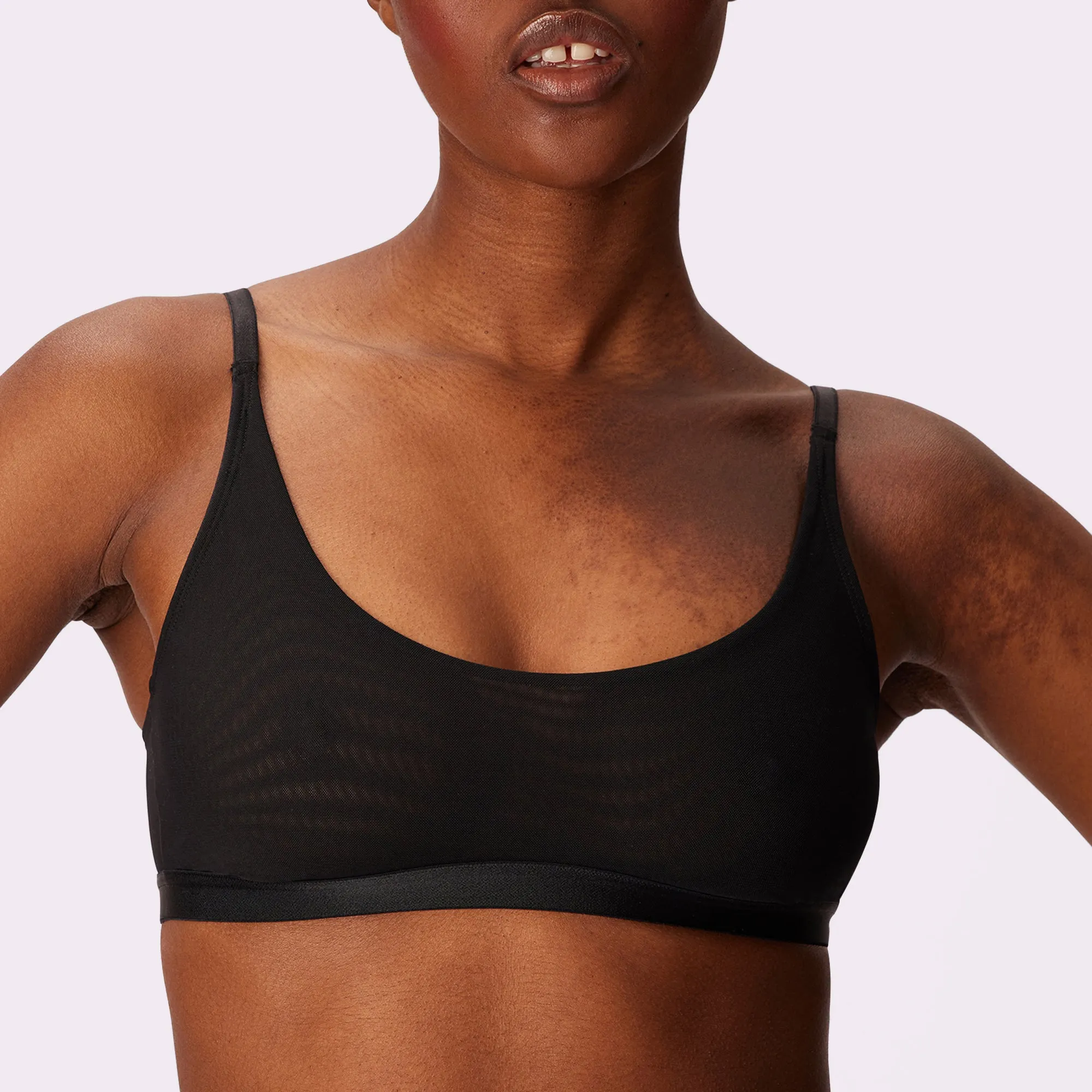 Luxe Mesh Scoop Bralette | Silky Mesh (Eightball) sold by Parade