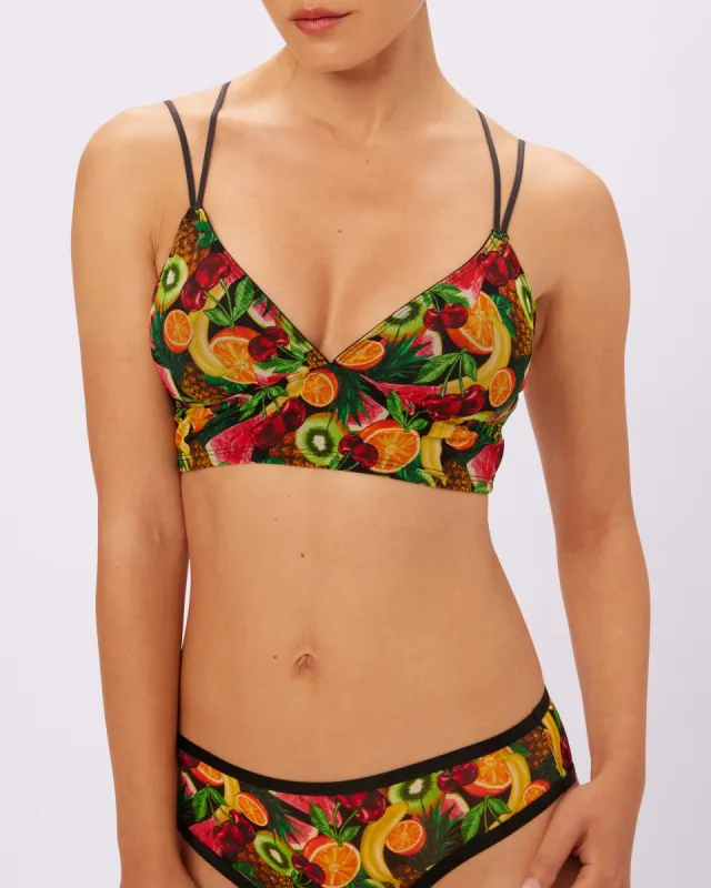 Strappy Longline Bralette | Silky Mesh | Archive (Sangria) sold by Parade