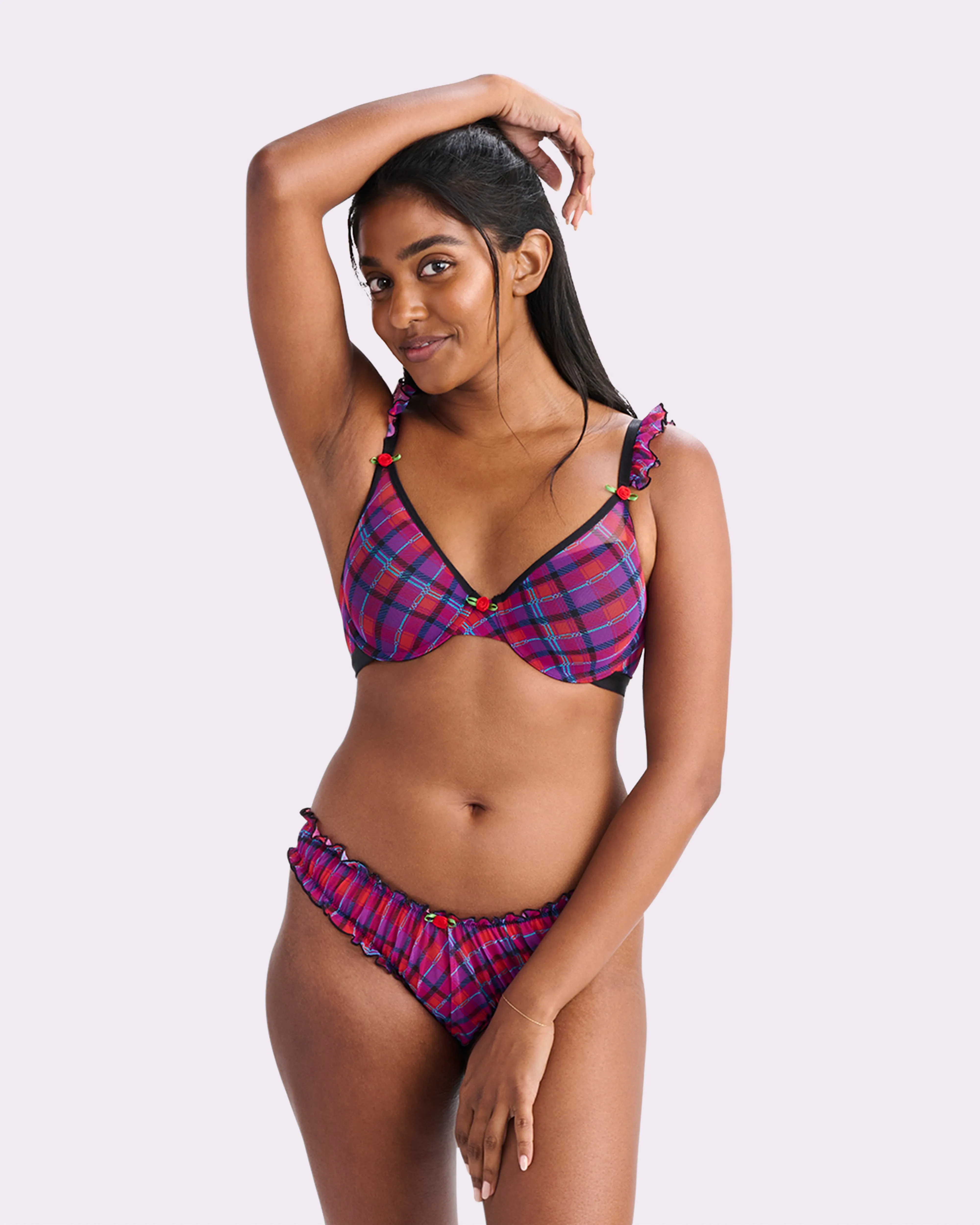 Silky Mesh Flutter Cheeky | Silky Mesh (Pop Plaid) sold by Parade product image thumbnail 4