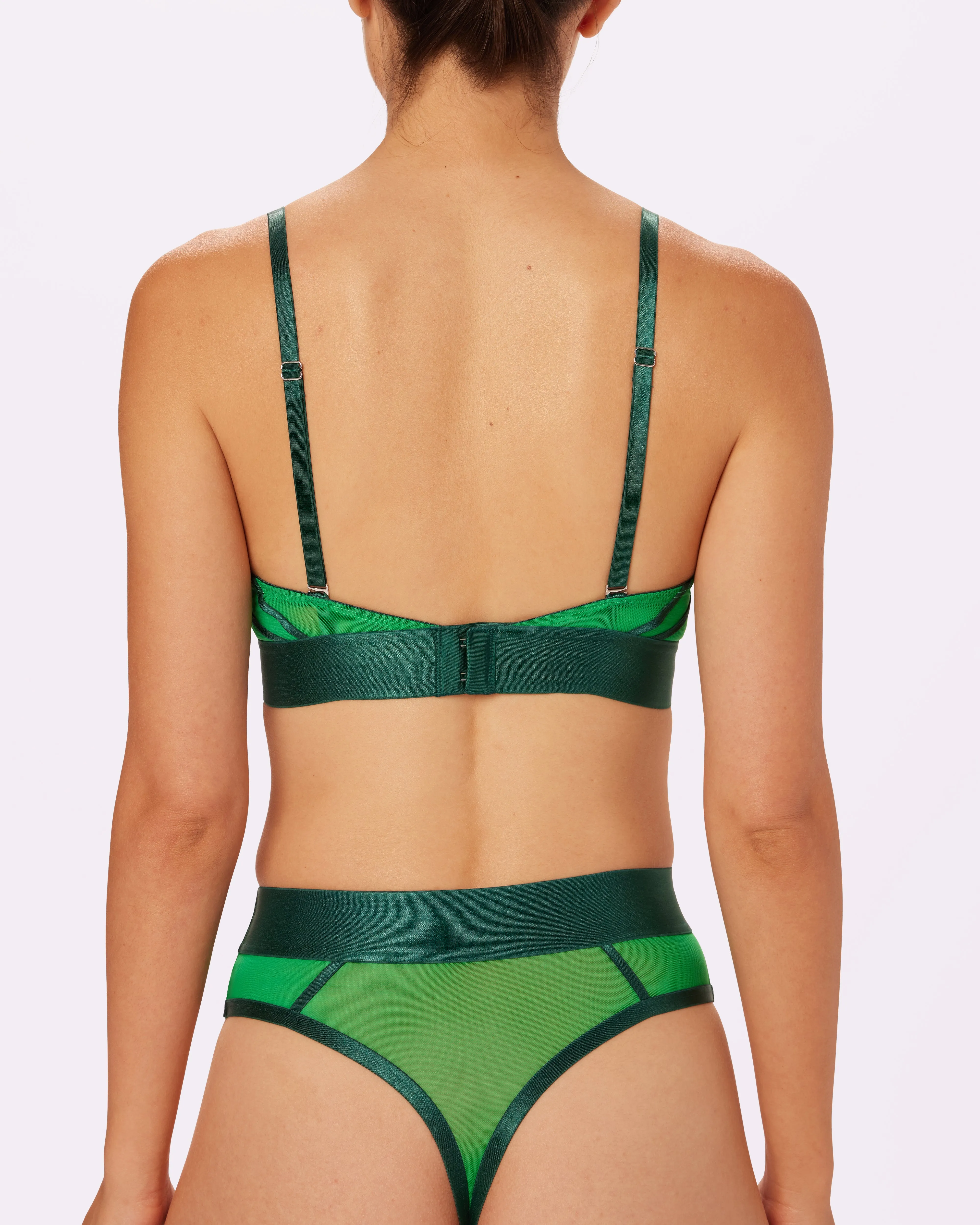 Sheer Sculpt Pop Cutout Triangle Bralette | Silky Mesh | Archive (June Bug) sold by Parade product image thumbnail 4