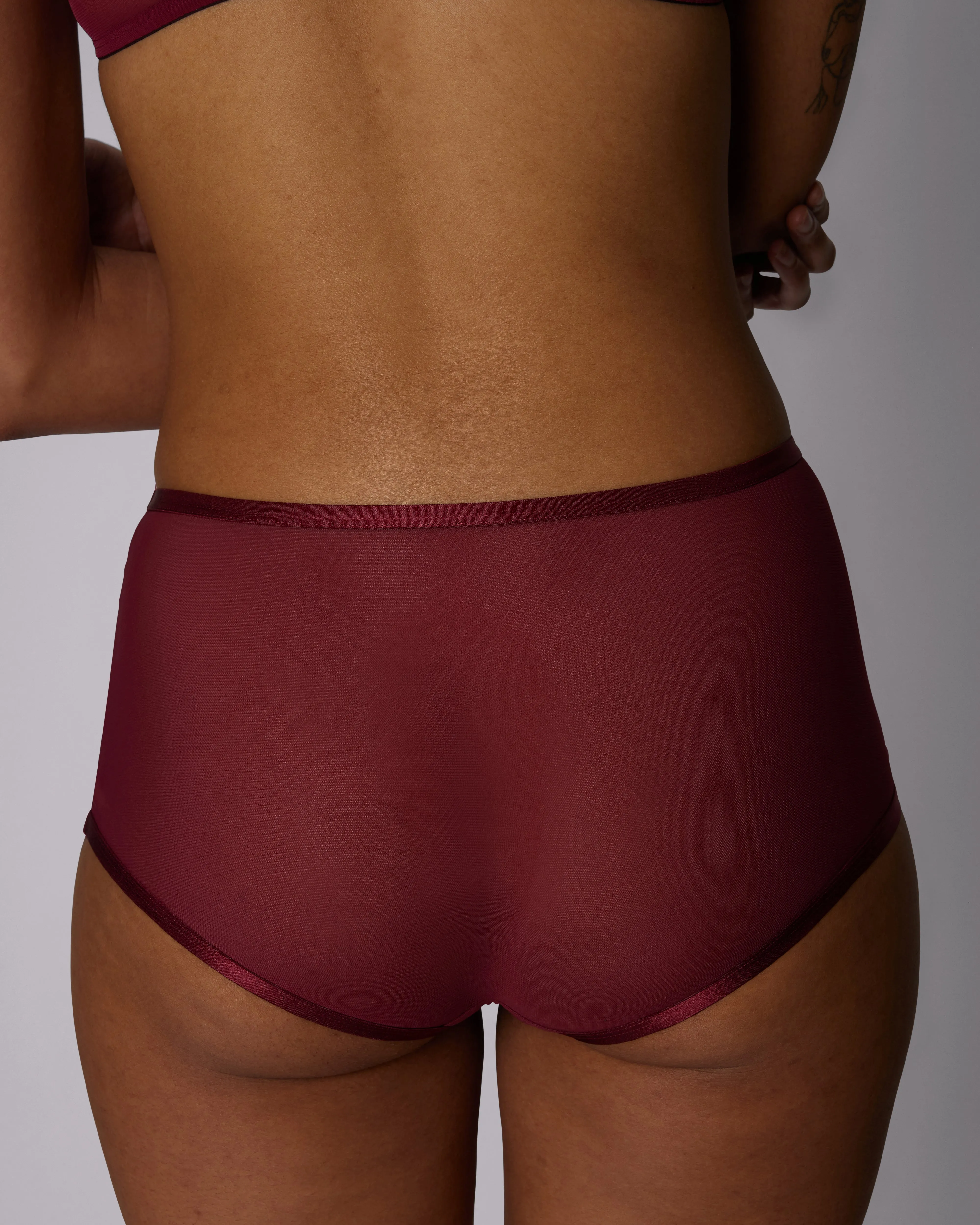 High Rise Boyshort | Silky Mesh | Archive (Lambrusco) sold by Parade product image thumbnail 3