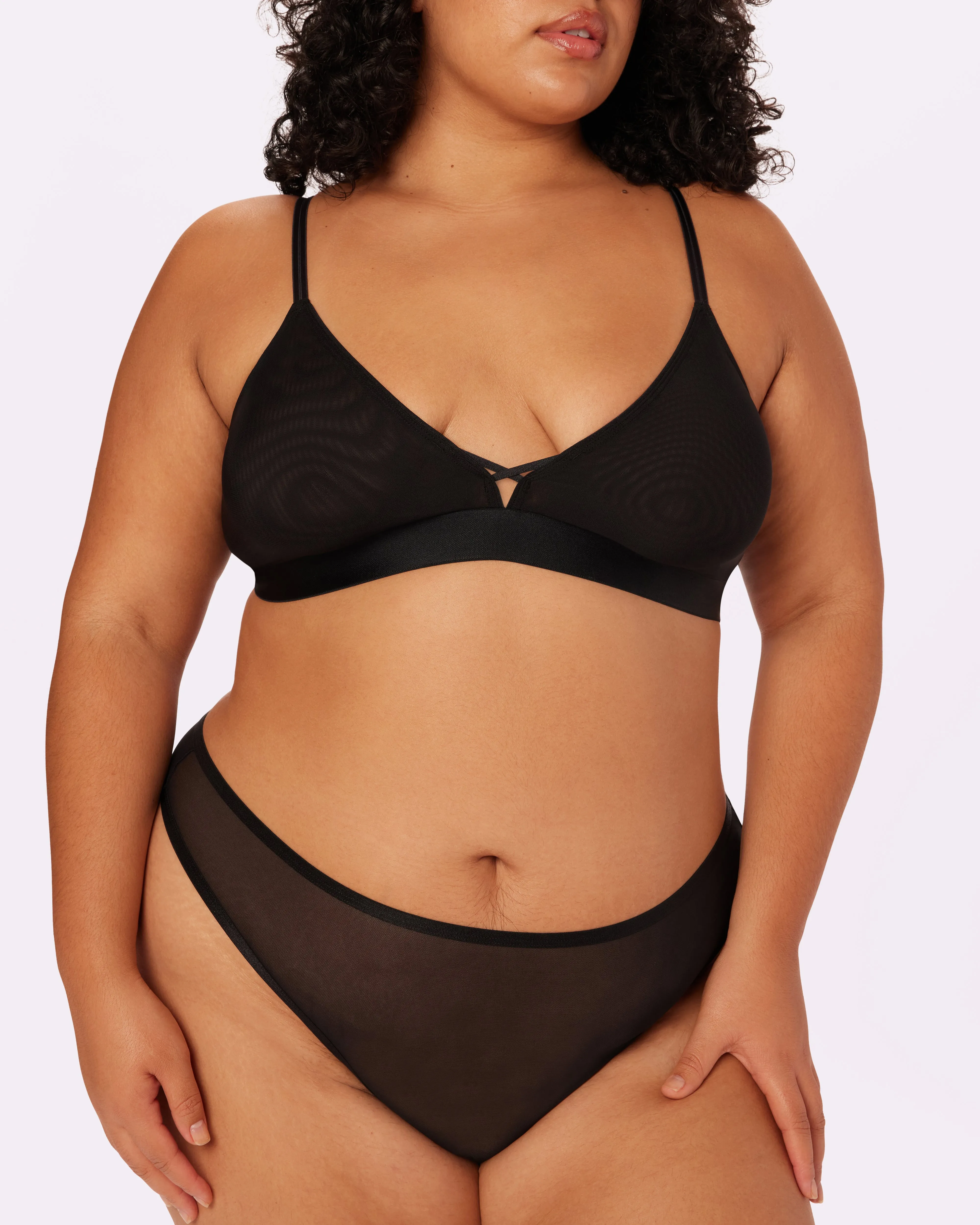 Betsey Johnson Cross-Back Triangle Bralette | Silky Mesh | Archive (Eightball) sold by Parade