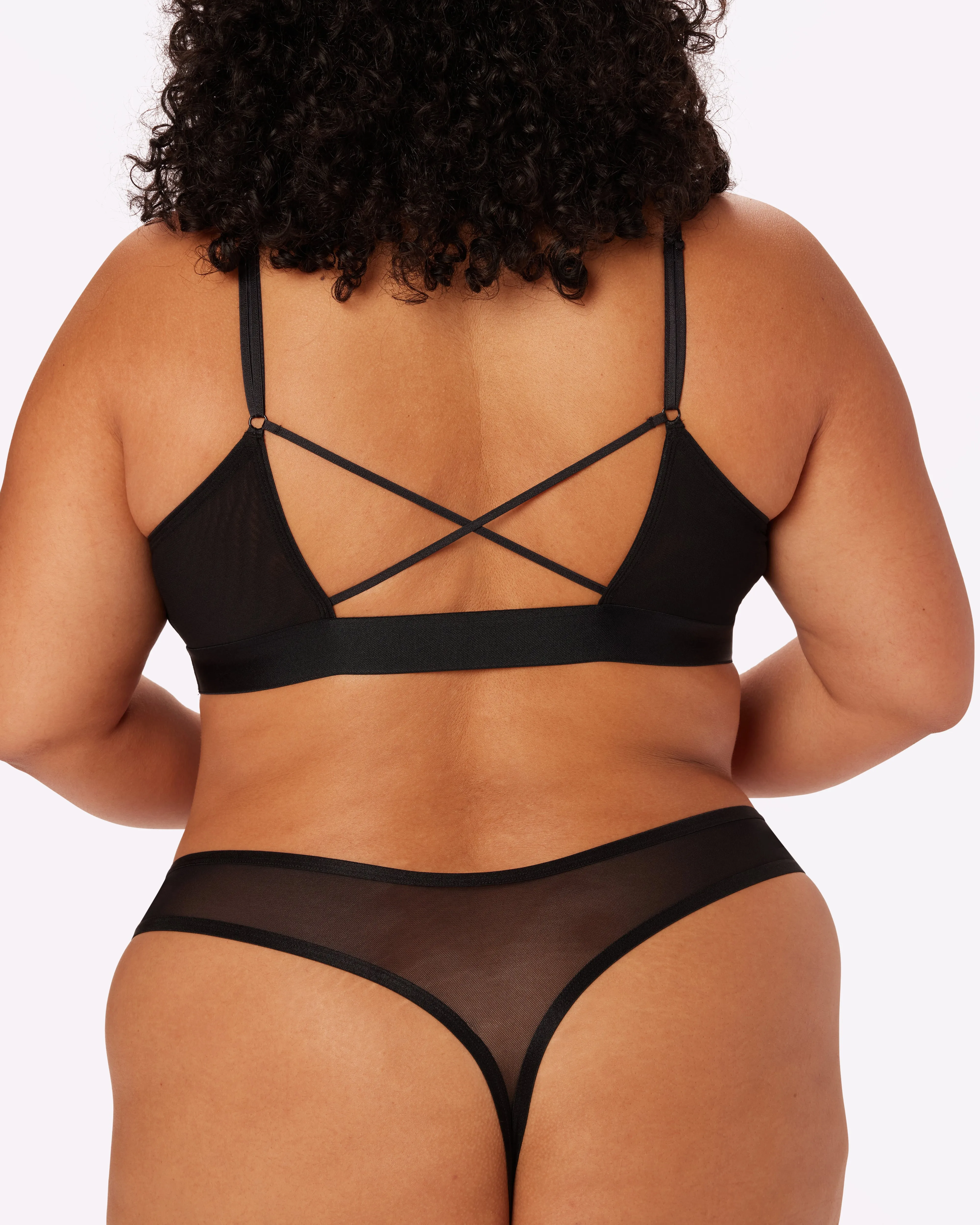 Betsey Johnson Cross-Back Triangle Bralette | Silky Mesh | Archive (Eightball) sold by Parade product image thumbnail 3