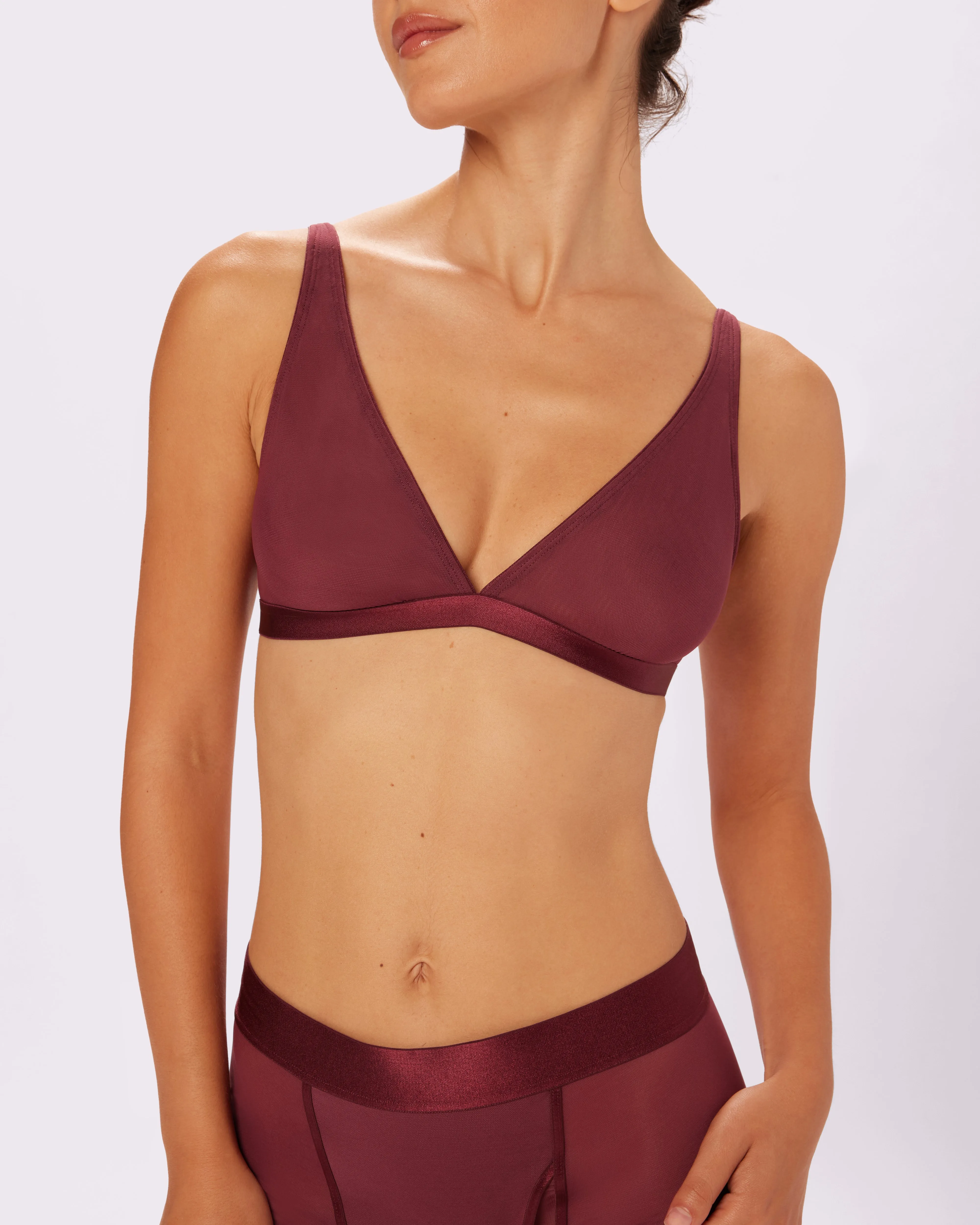 Plunge Bralette | Silky Mesh | Archive (Blackberry) sold by Parade product image thumbnail 4