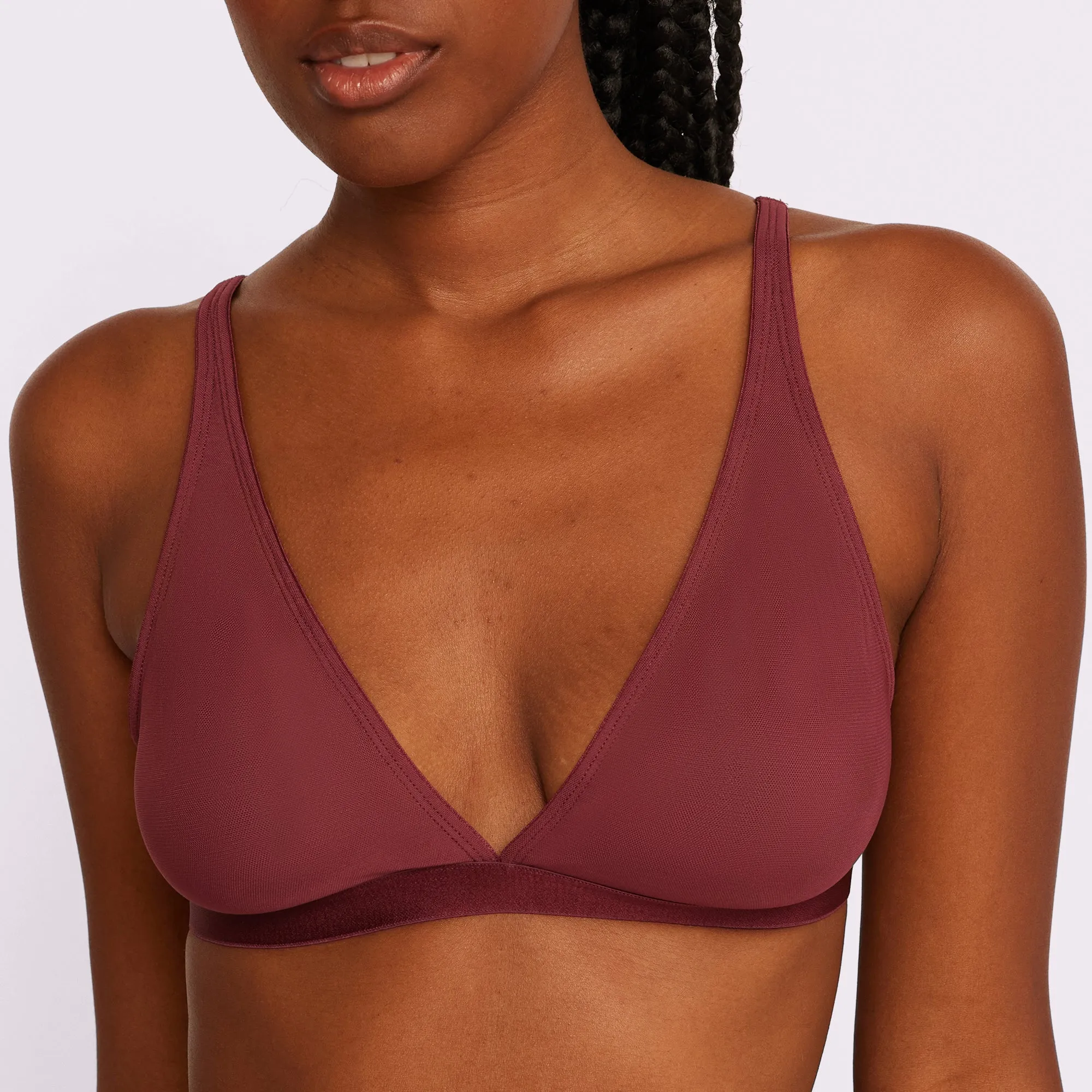 Plunge Bralette | Silky Mesh | Archive (Blackberry) sold by Parade