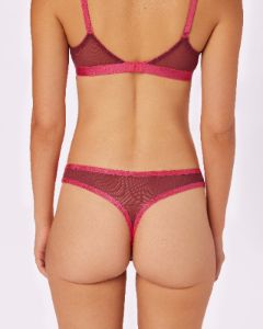 High Cut Thong | Silky Mesh (Blackberry) sold by Parade