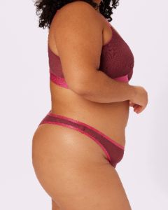 High Cut Thong | Silky Mesh (Blackberry) sold by Parade